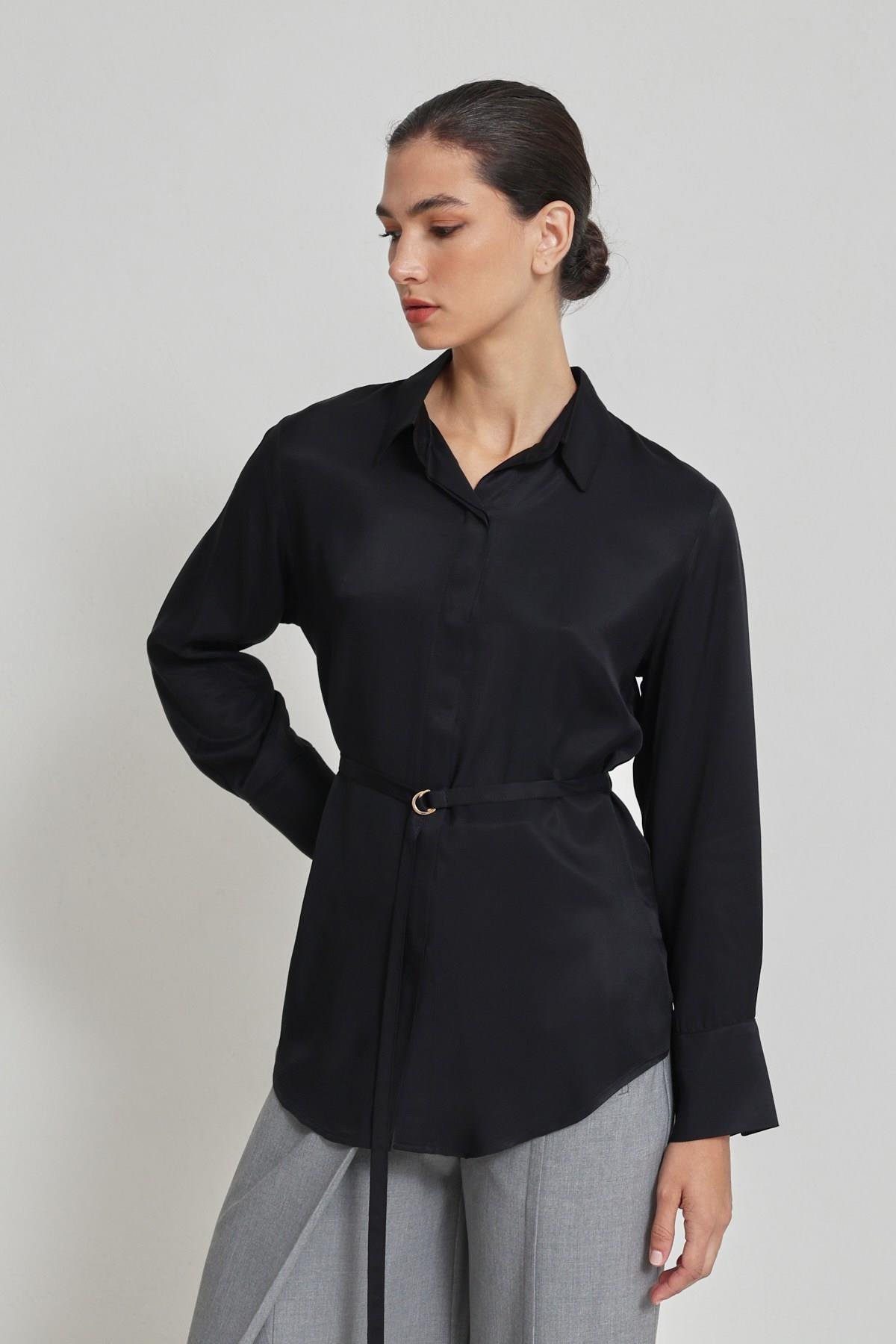 Siyah 1YB3WCGM0653 GÖMLEK Kadın Shirt modelleri