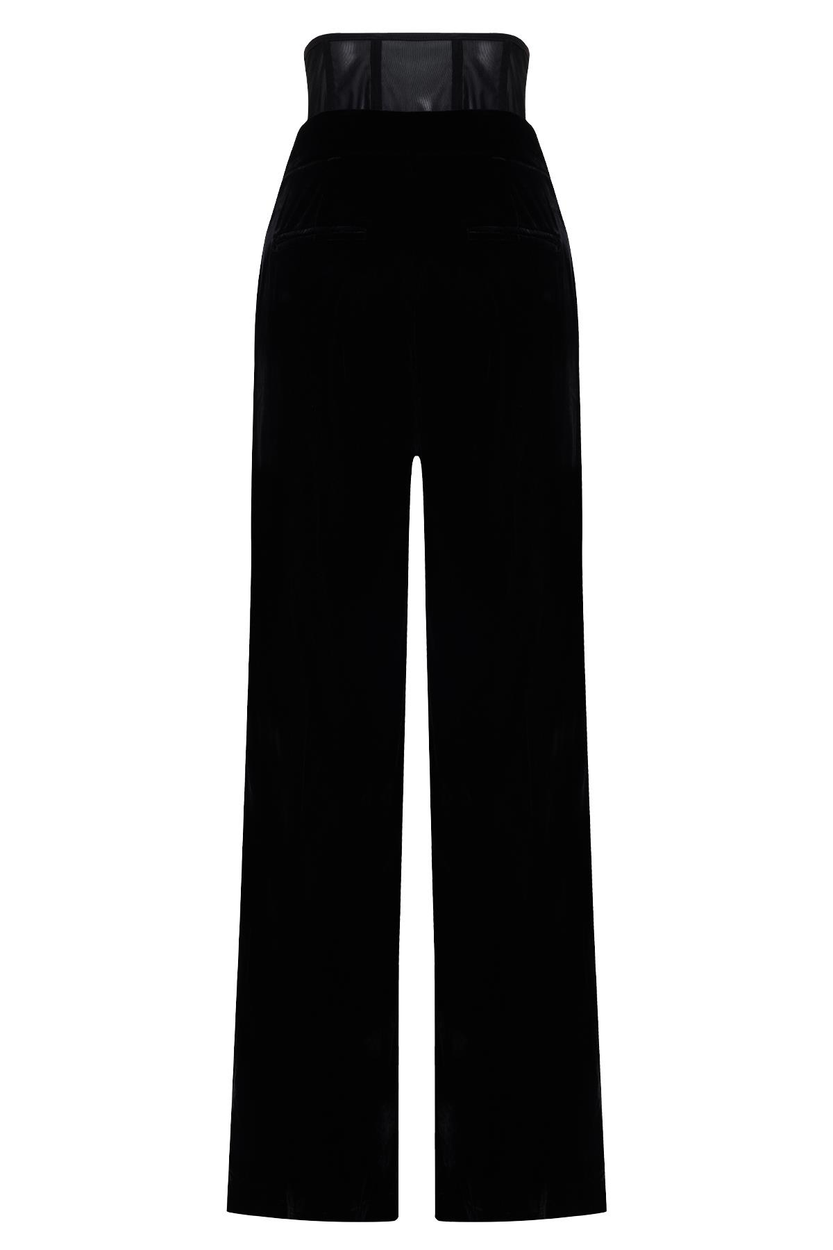 Siyah Belden Korse Detaylı Rahat Kesim Pantolon Kadın Kategorisiz modelleri