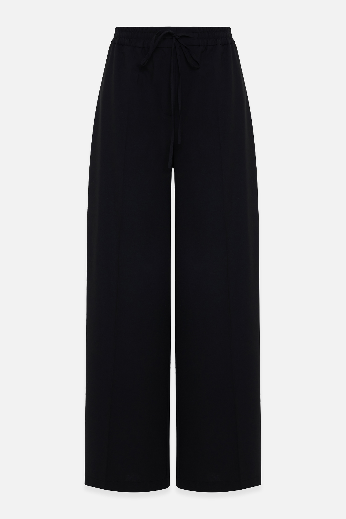 Siyah Belden Lastikli Rahat Kesim Geniş Paça  Pantolon Kadın Pantolon modelleri