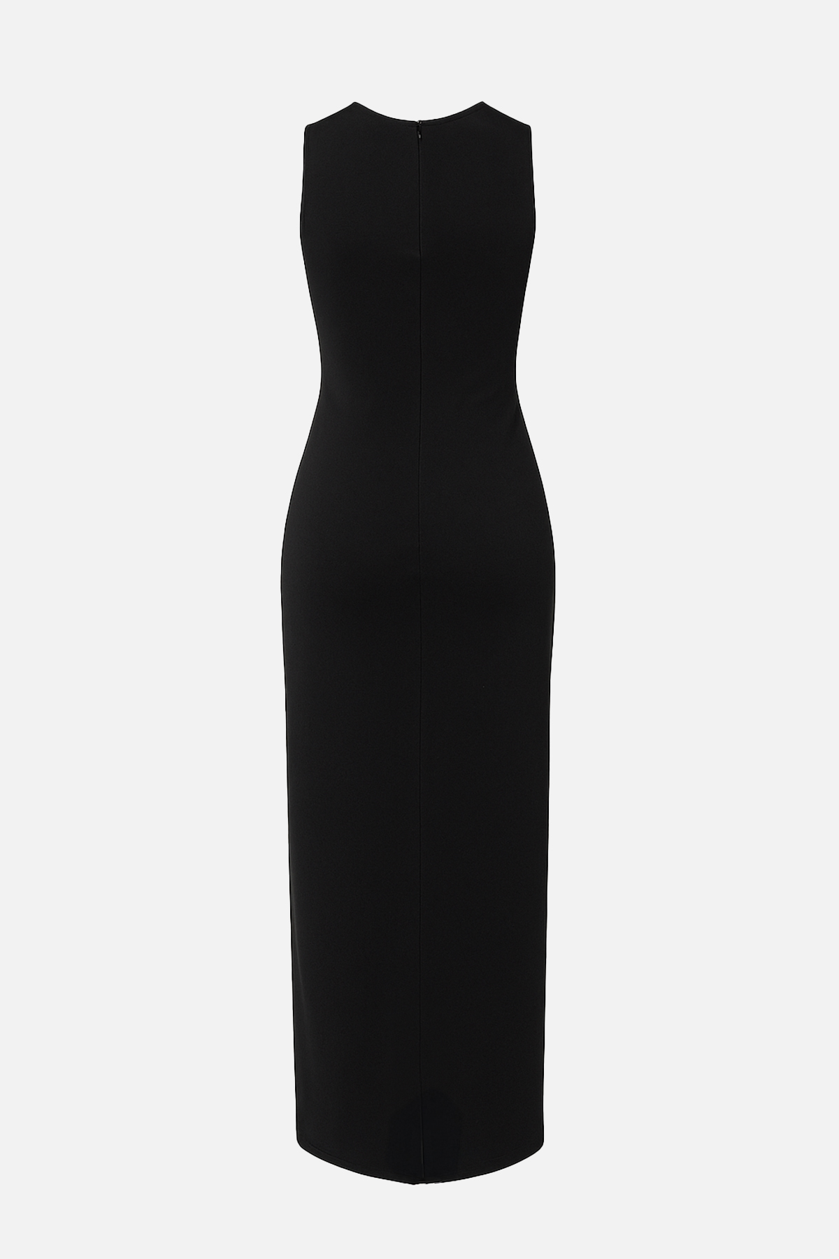 Siyah Büzgü Detaylı, Kolsuz Belden Oturtmalı Yırtmaçlı Uzun Elbise Kadın Kategorisiz modelleri