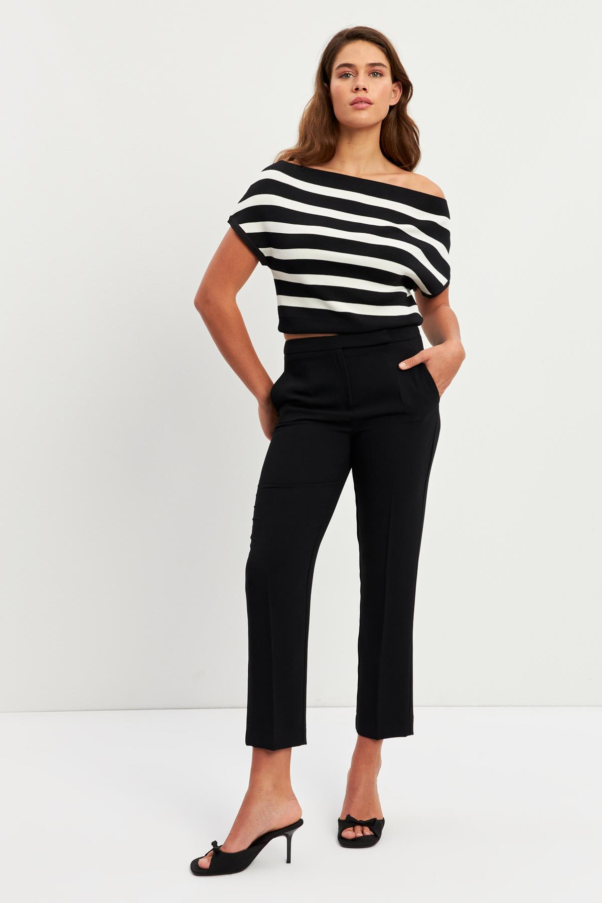 Siyah Cep Ve Bel Detaylı Pantolon Kadın Pantolon modelleri