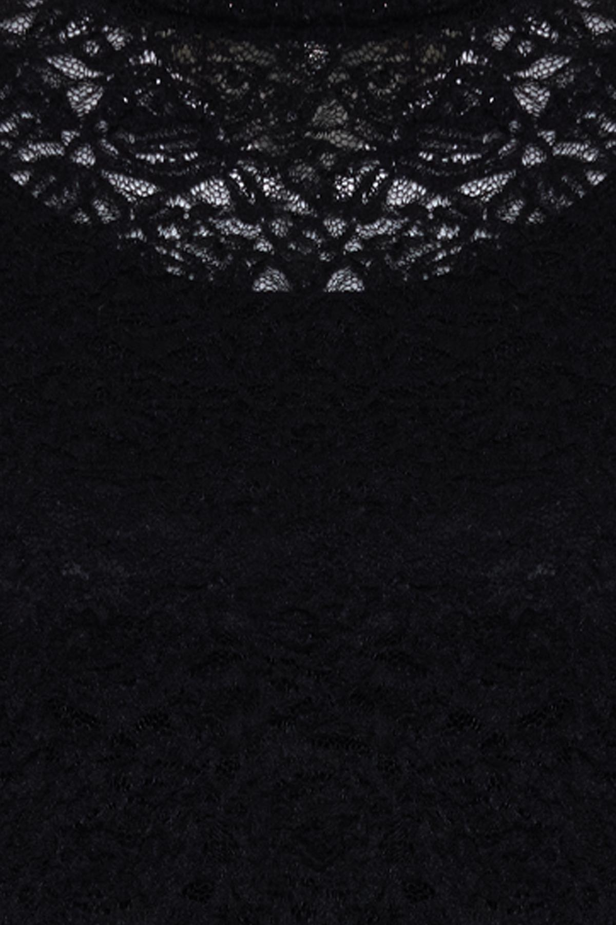 Siyah Dantel Detaylı Tam Kalıp Bluz Kadın Bluz modelleri