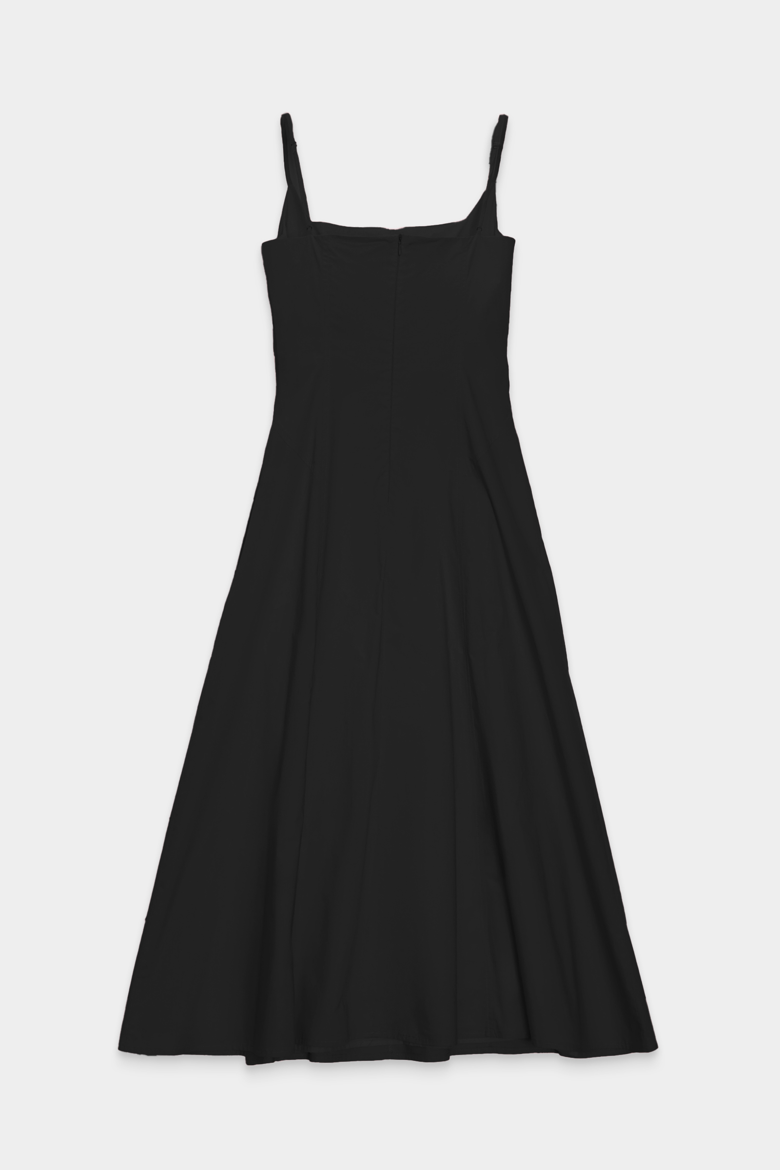 Siyah Dar Kalıp %100 Pamuklu Askılı Belden Oturtmalı Midi Boy Dar Kalıp Elbise Kadın Günlük Elbise modelleri