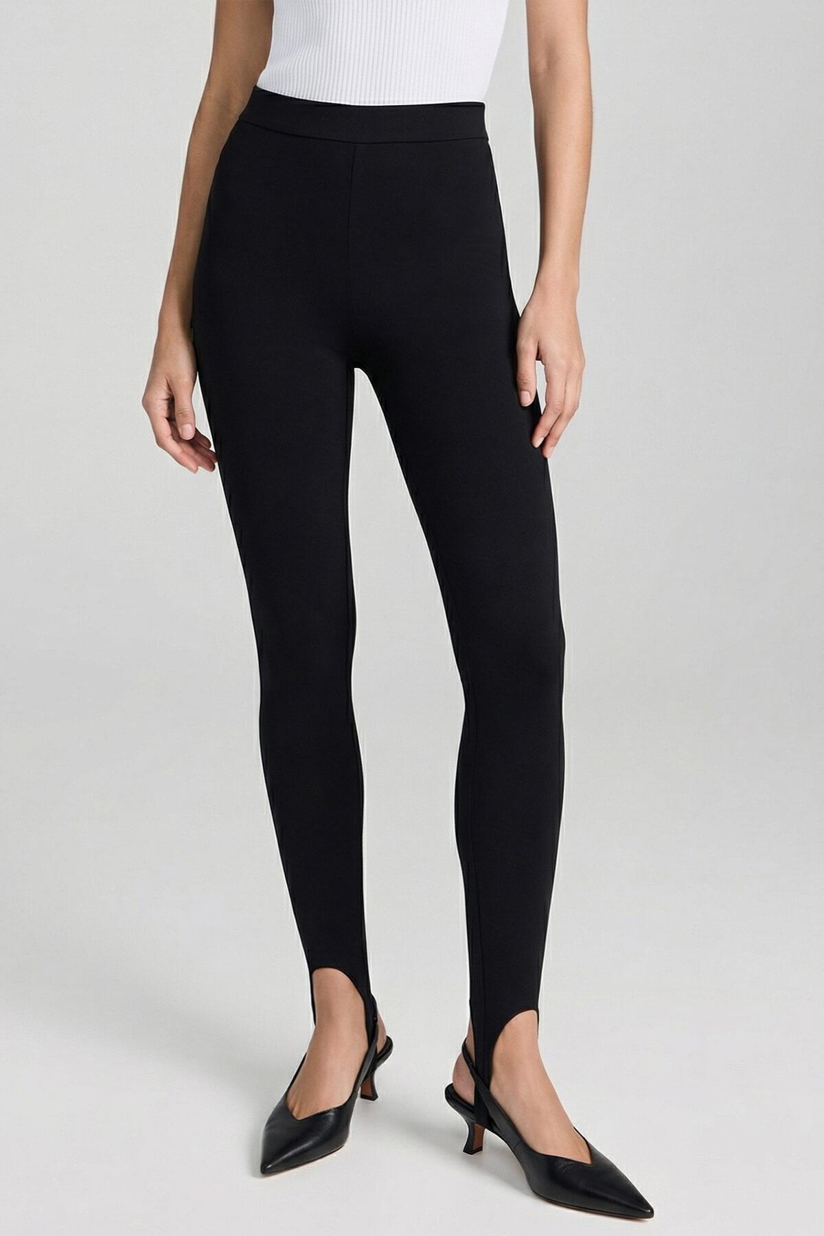 Siyah Kemer Ve Paça Detaylı Tayt Kadın Tayt modelleri