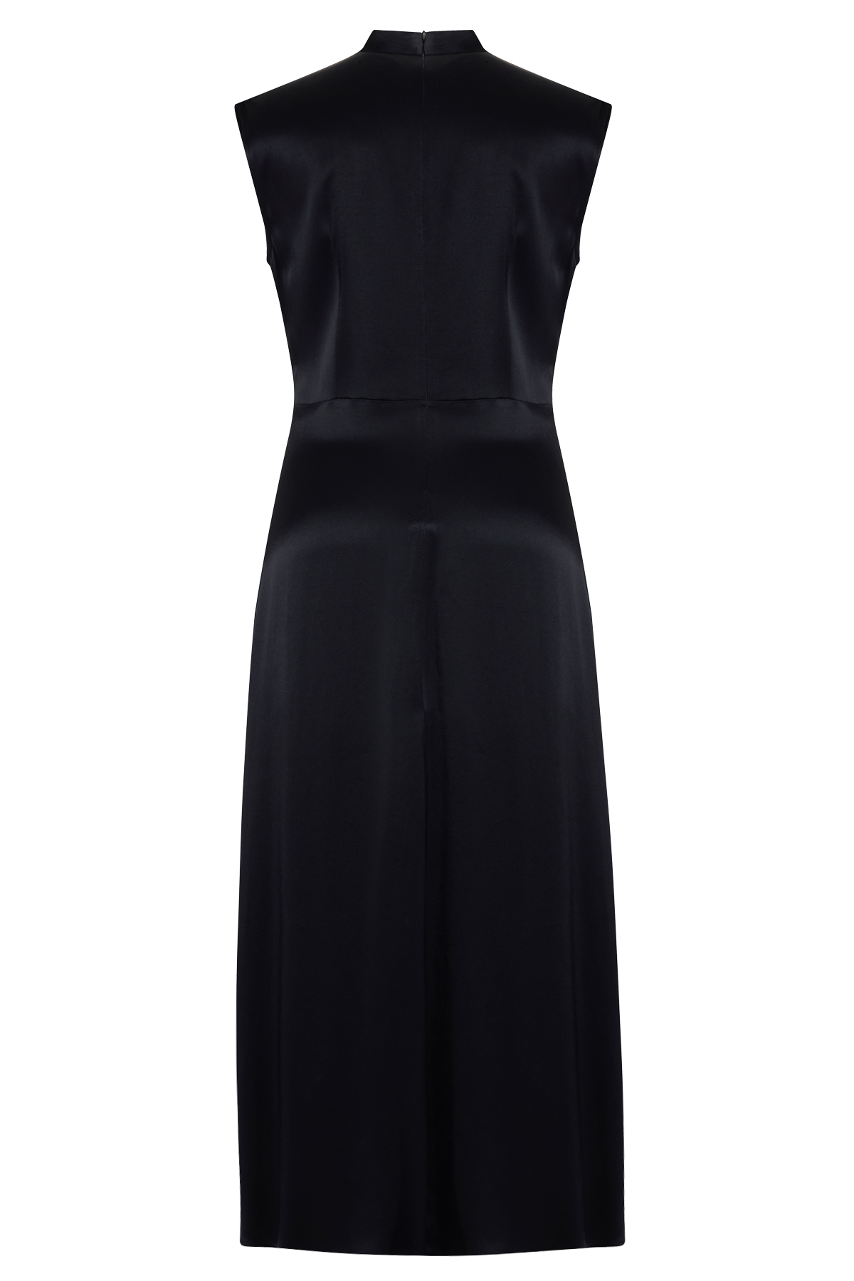 Siyah V Yaka Belden Detaylı Midi Boy Kolsuz Elbise Kadın Günlük Elbise modelleri