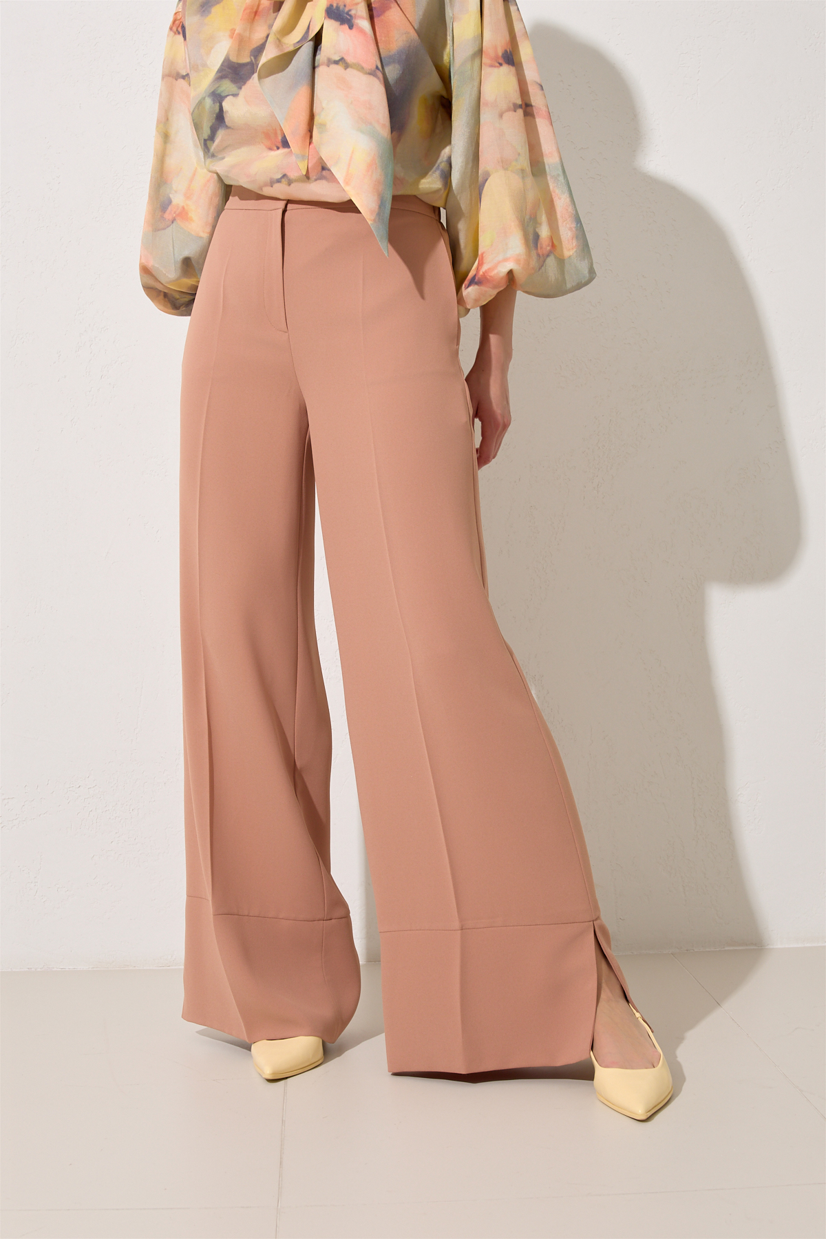 Somon Rahat Kesim Geniş Paça Pantolon Kadın Pantolon modelleri