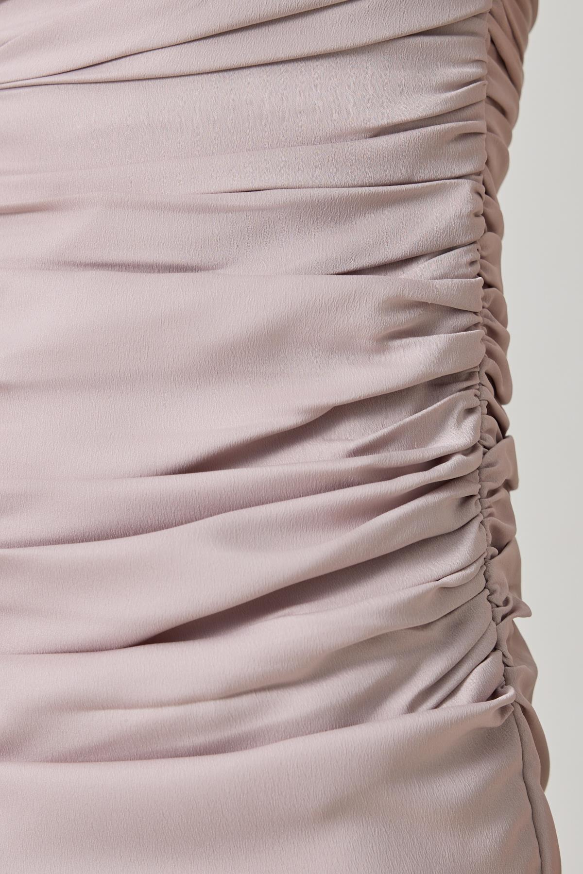 Taş Tek Omuz Askı Detaylı Drapeli Tam Kalıp Uzun Abiye Elbise Kadın Abiye Elbise modelleri