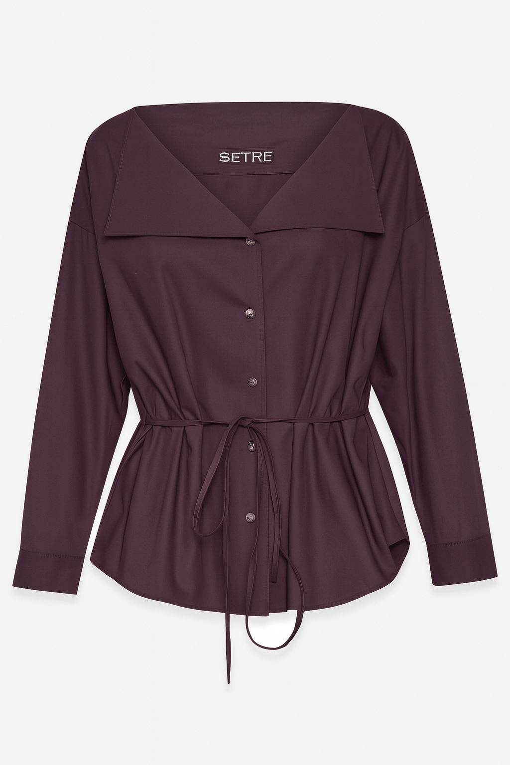 Vişne %100 Pamuklu Yaka Detaylı Gömlek Kadın Gömlek modelleri