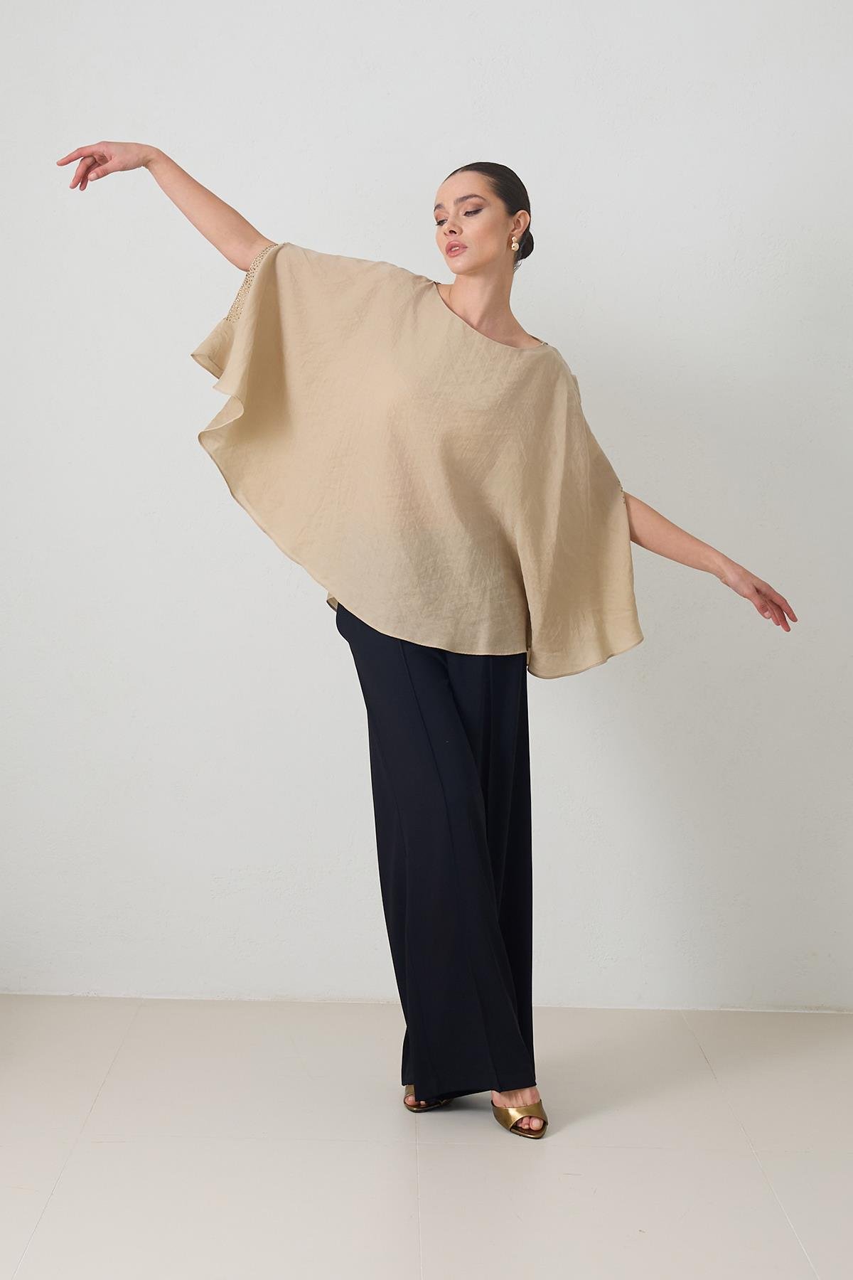 Vizon Kayık Yaka Uzun Kollu Rahat Kesim Bluz Kadın Kategorisiz modelleri