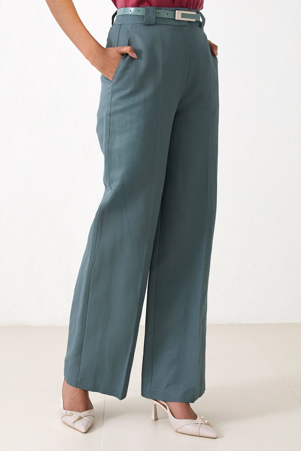 Yeşil 1YB3WSPN1263 PANTOLON Kadın Pantolon modelleri