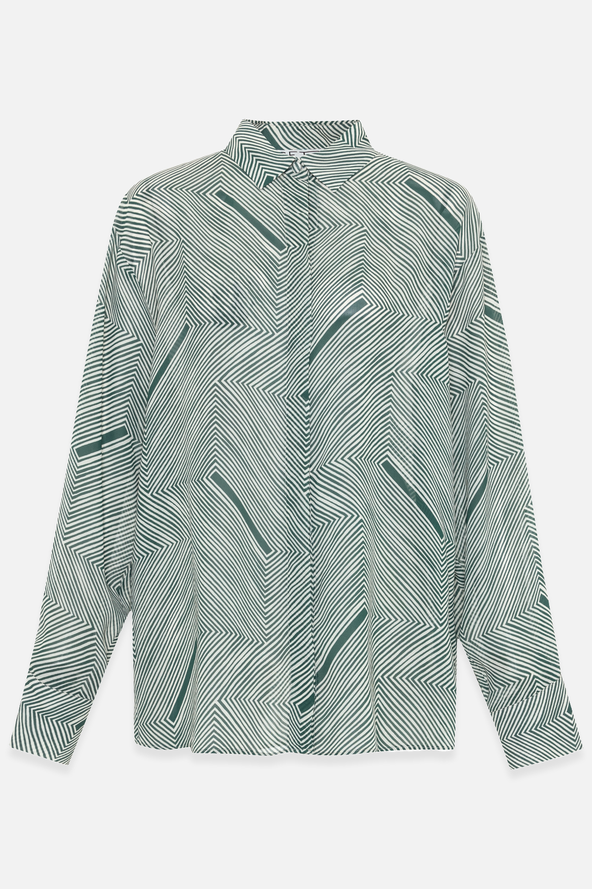 Yeşil Desenli Uzun Kollu Gömlek Kadın Gömlek modelleri