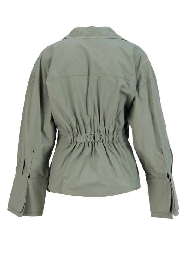 Zeytin Belden Detaylı Asimetrik Kapamalı Uzun Kollu Gömlek Kadın Gömlek modelleri