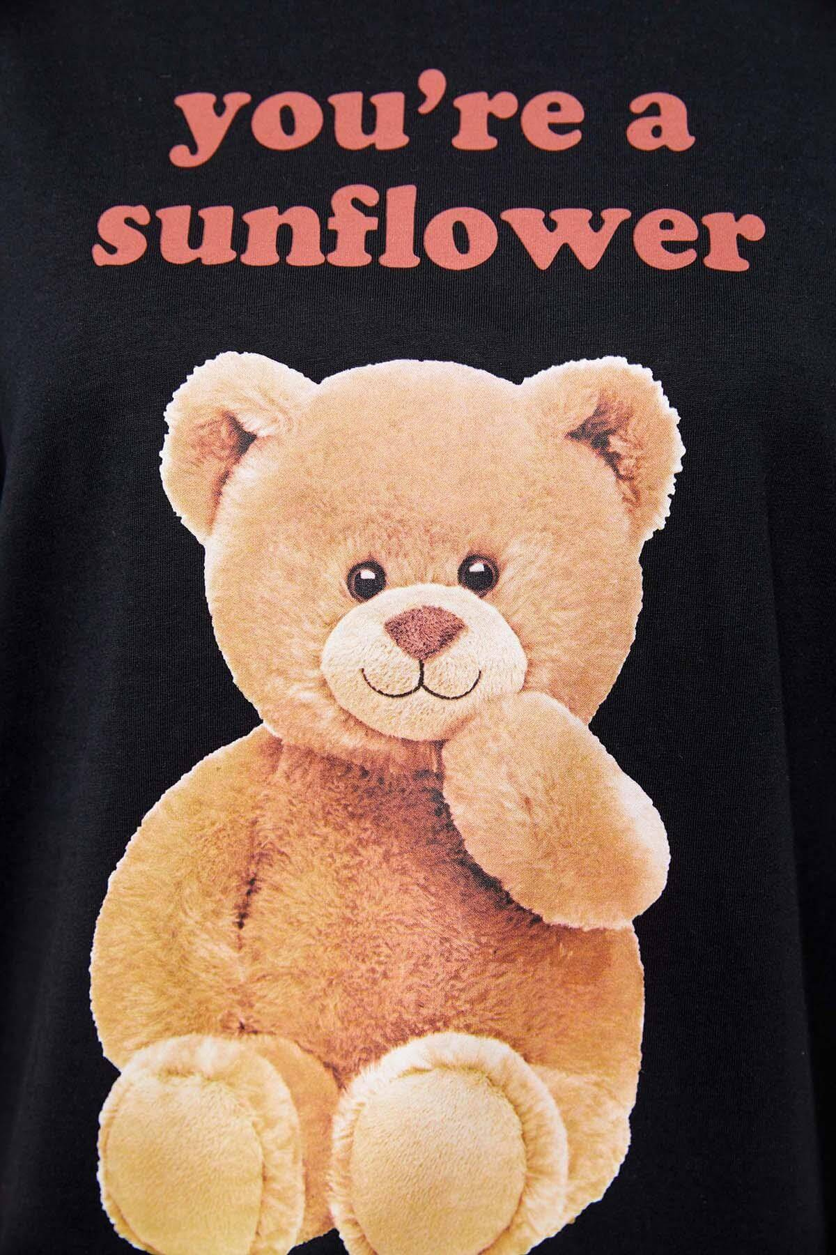 Siyah Bisiklet Yaka Kısa Kol T-ShirtST060S71240001