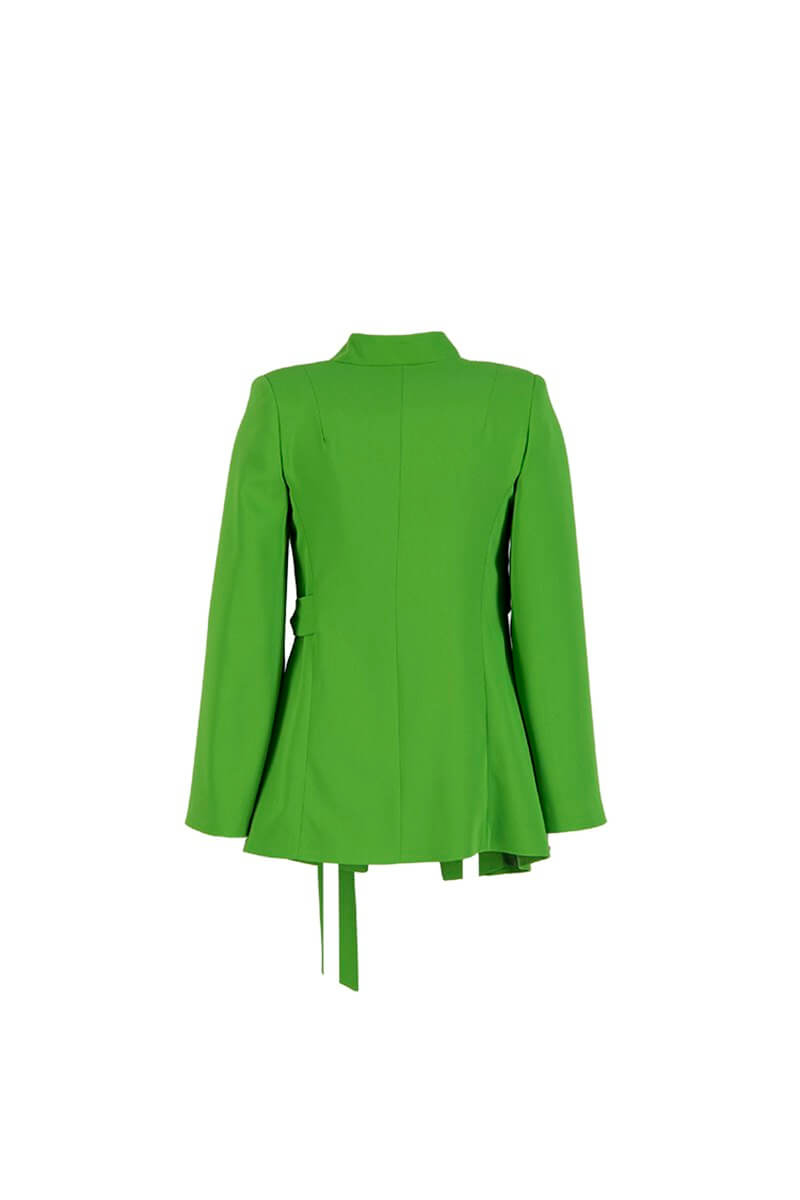 Yeşil Kruvaze Bağlama Detaylı Pelerin CeketST040W90256001