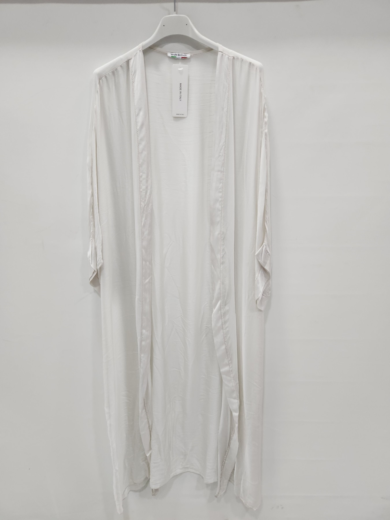 Beige İtalyan Uzun İpek Kaftan