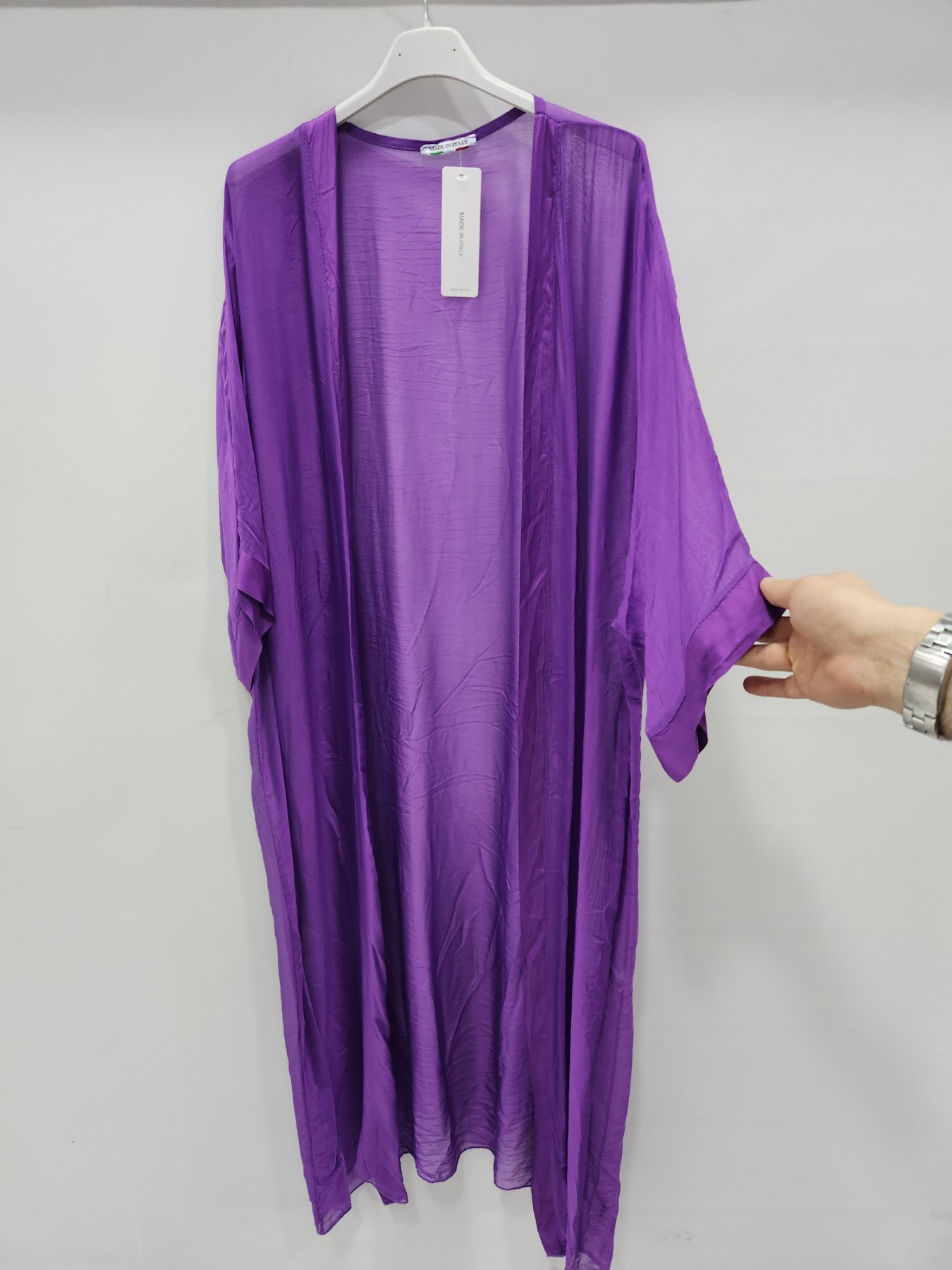 Purple İtalyan Uzun İpek Kaftan