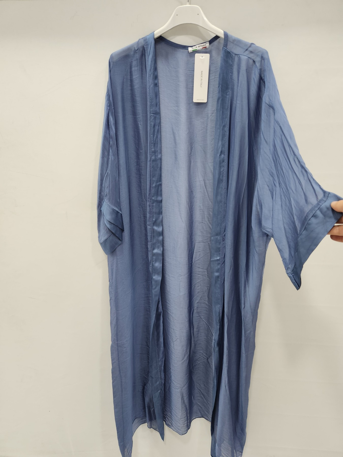 Dark Jeans İtalyan Uzun İpek Kaftan