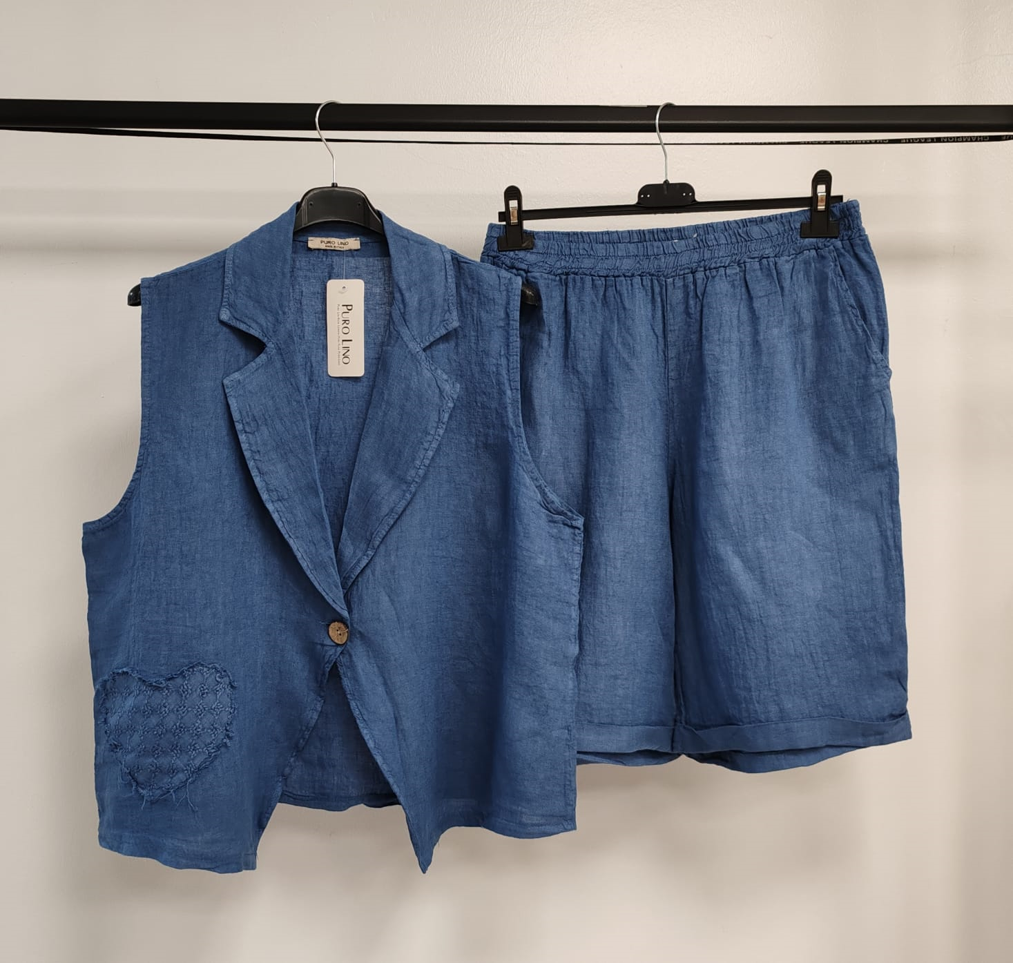 Jeans Kadın İtalyan Şort&Ceketli Keten Takım