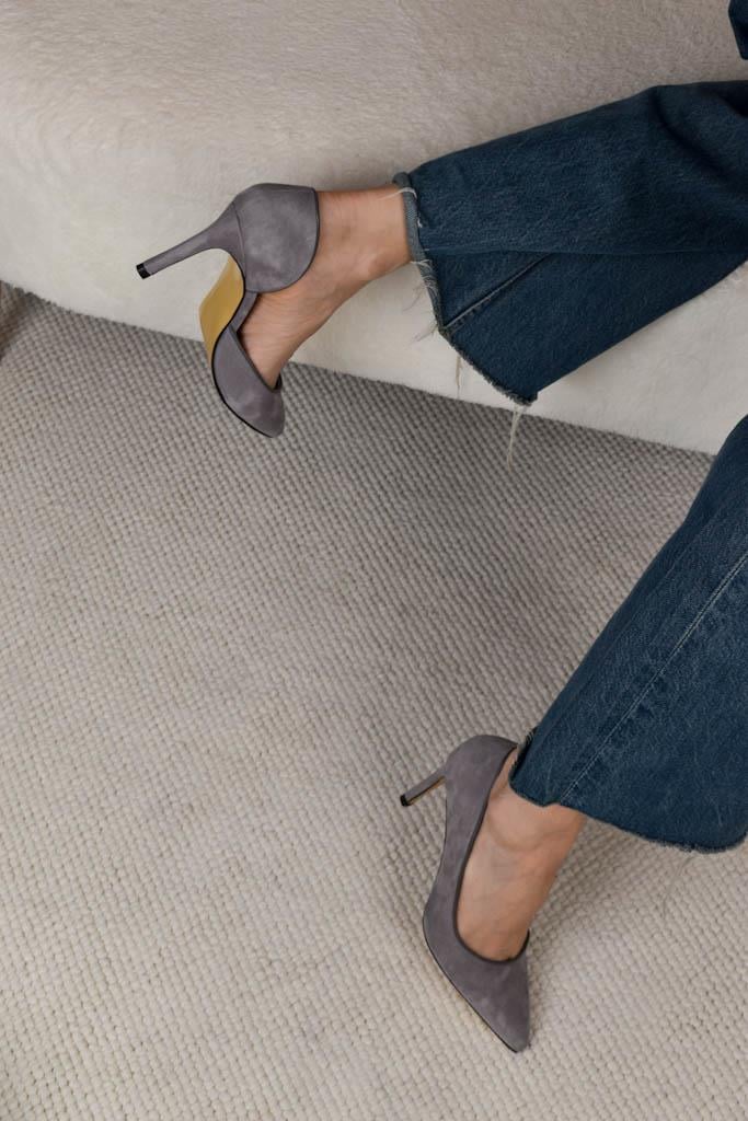 Adel Gri Süet Stiletto