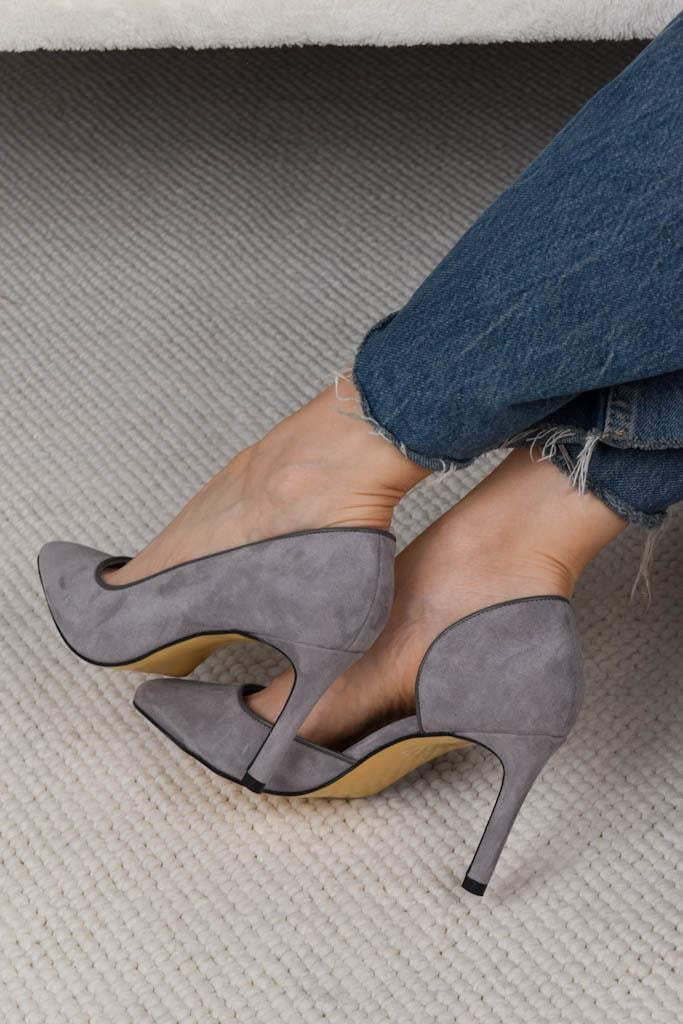 Adel Gri Süet Stiletto