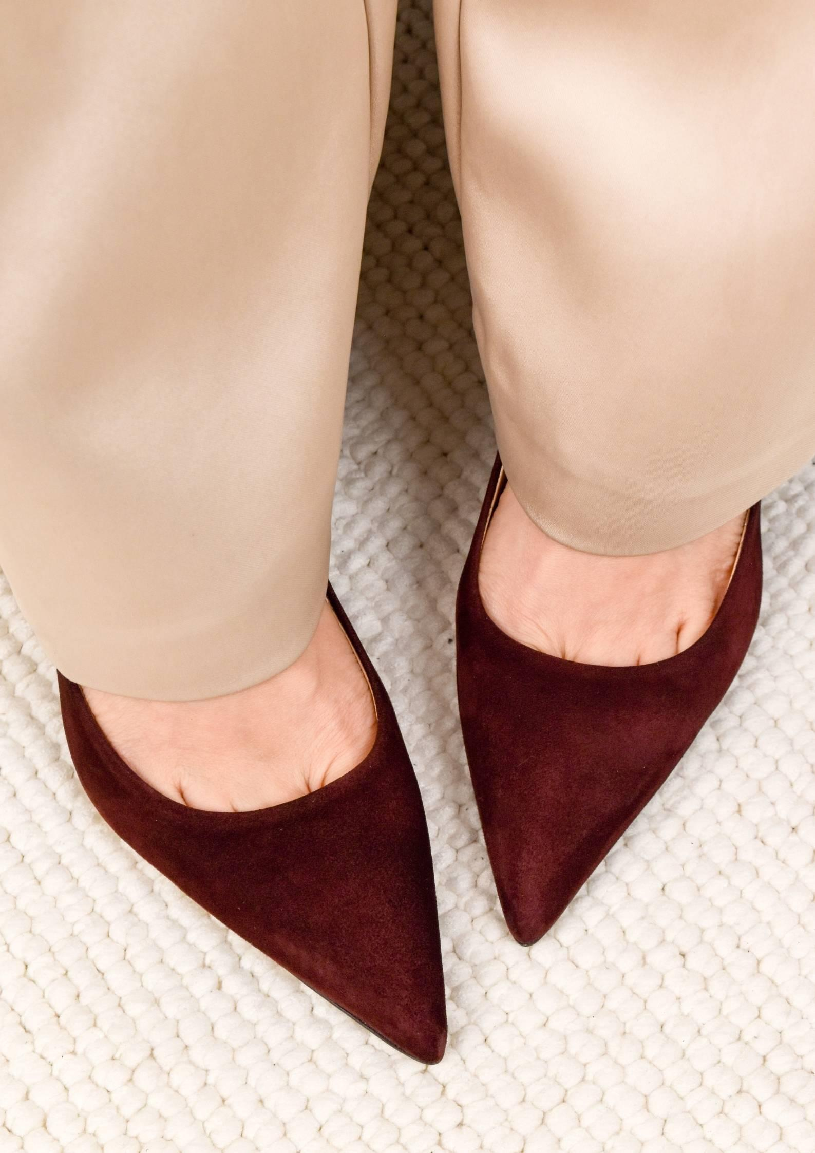 Chic Bordo Süet Stiletto