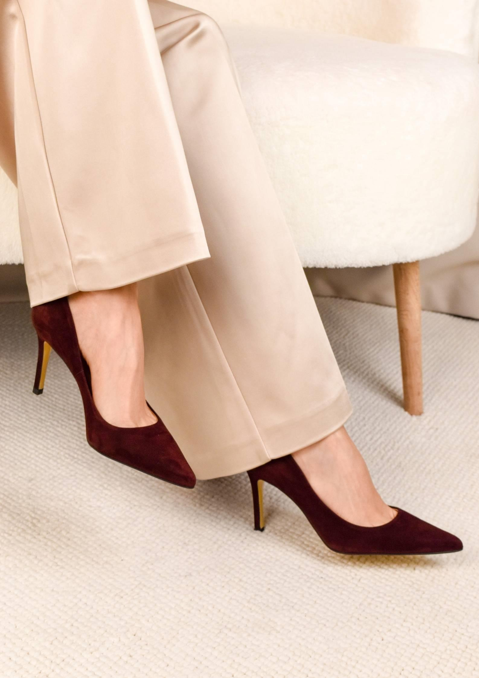 Chic Bordo Süet Stiletto