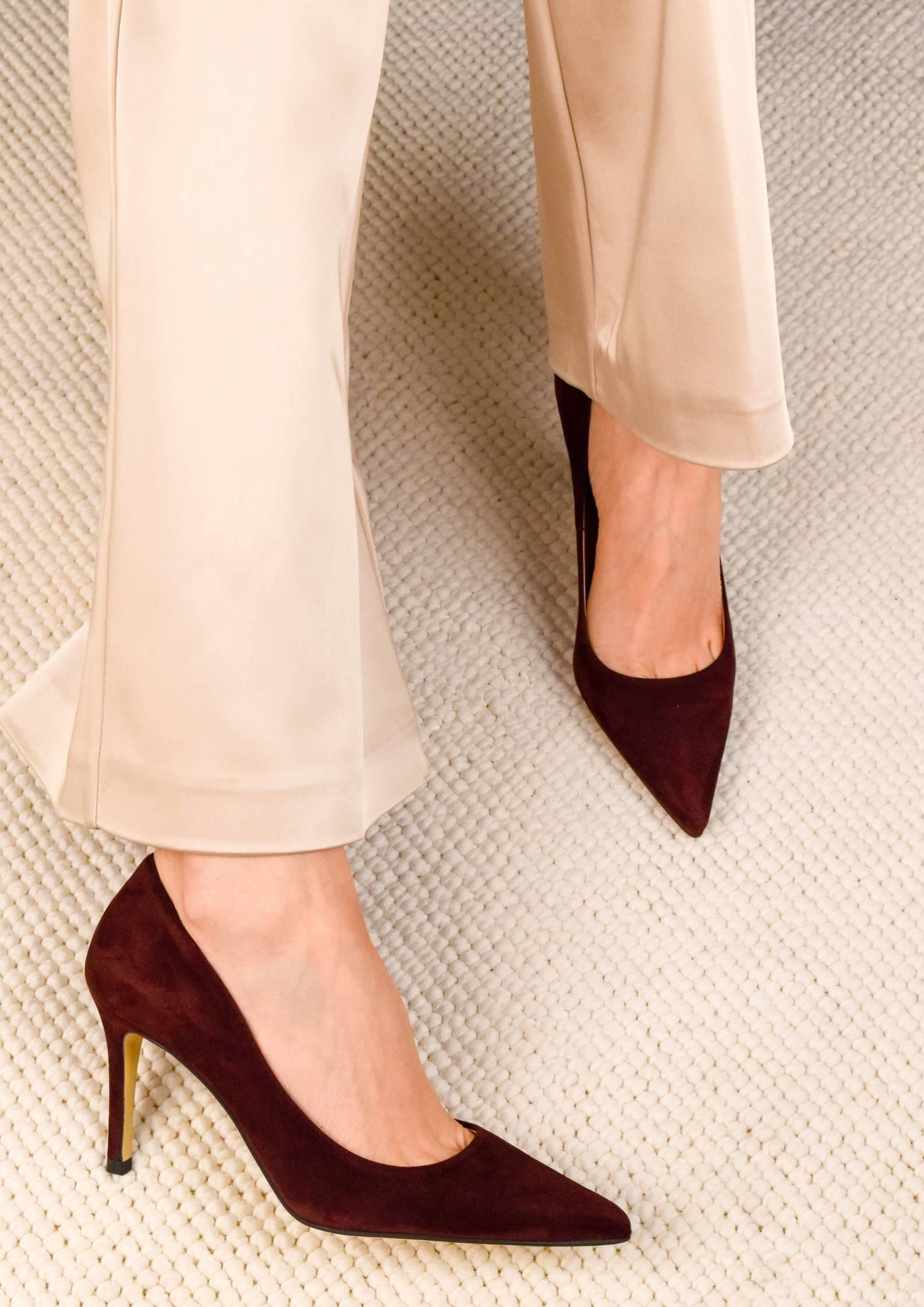 Chic Bordo Süet Stiletto