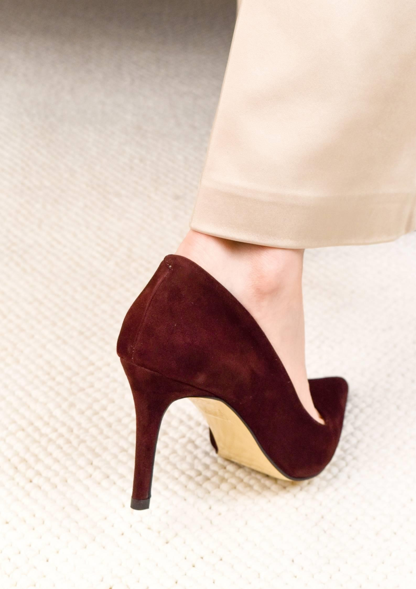 Chic Bordo Süet Stiletto