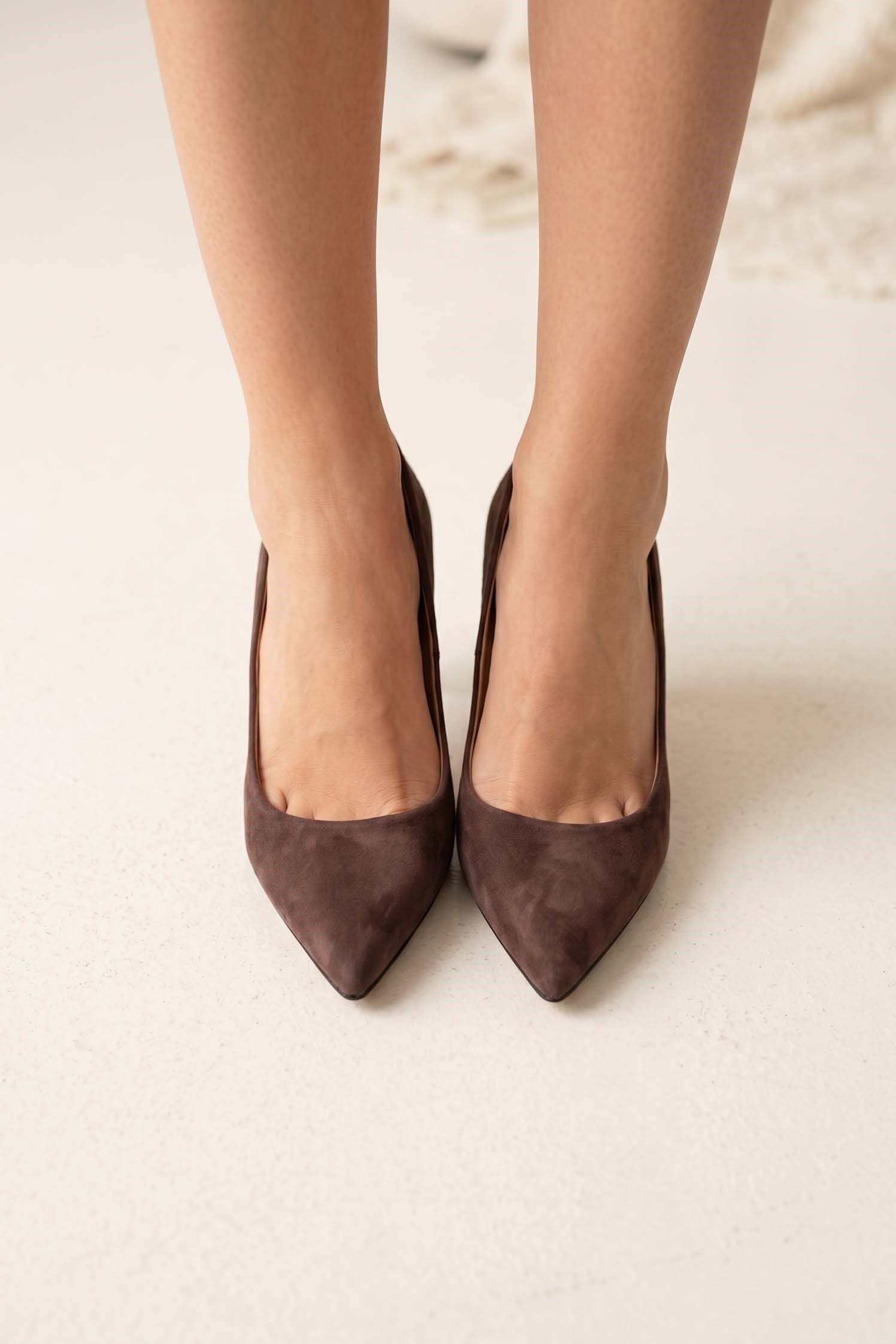 Chic Kahve Süet Stiletto