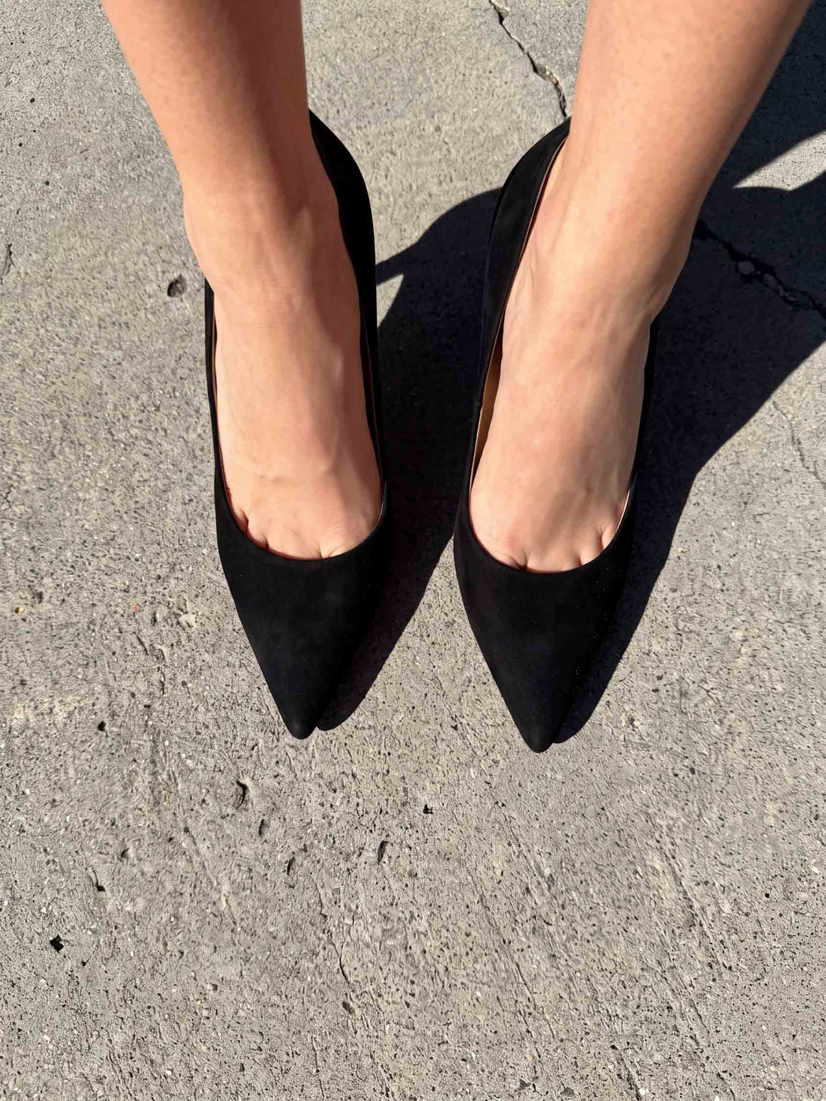 Chic Siyah Süet Stiletto