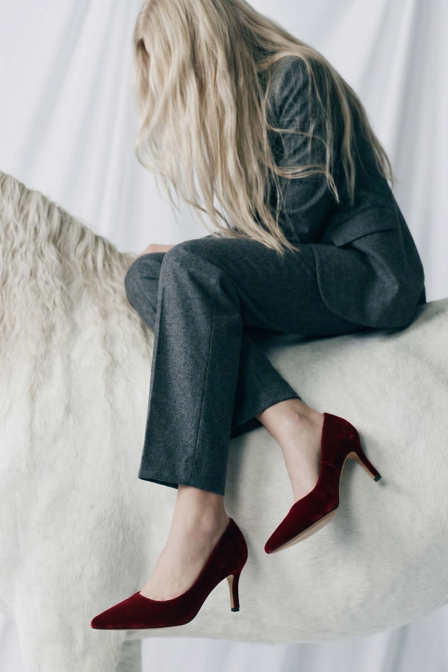 Classico Bordo Kadife Stiletto