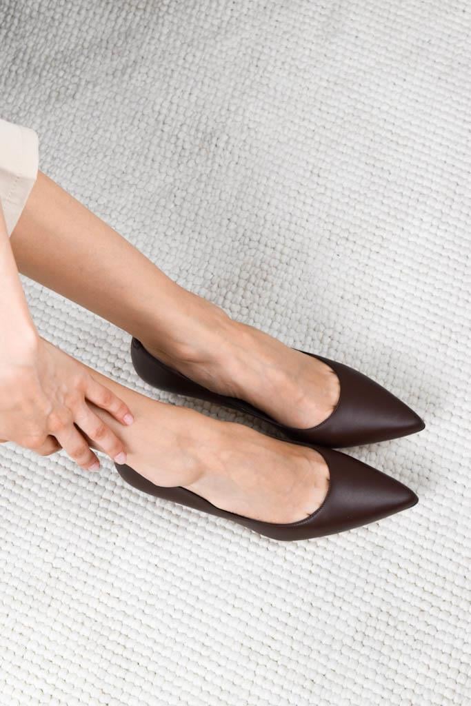 Classico Kahve Deri Stiletto