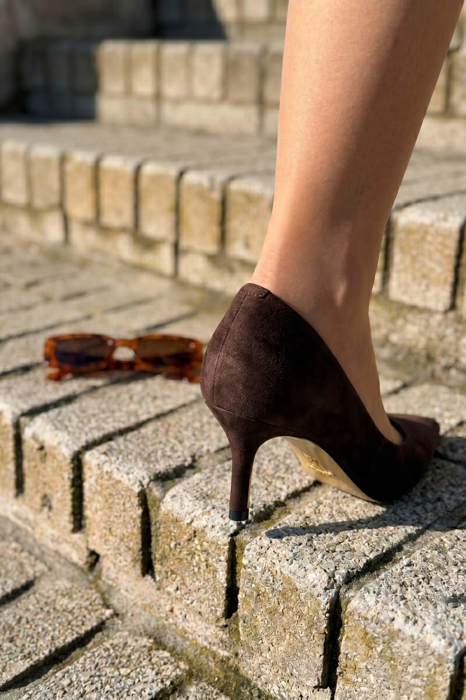 Classico Kahve Süet Stiletto