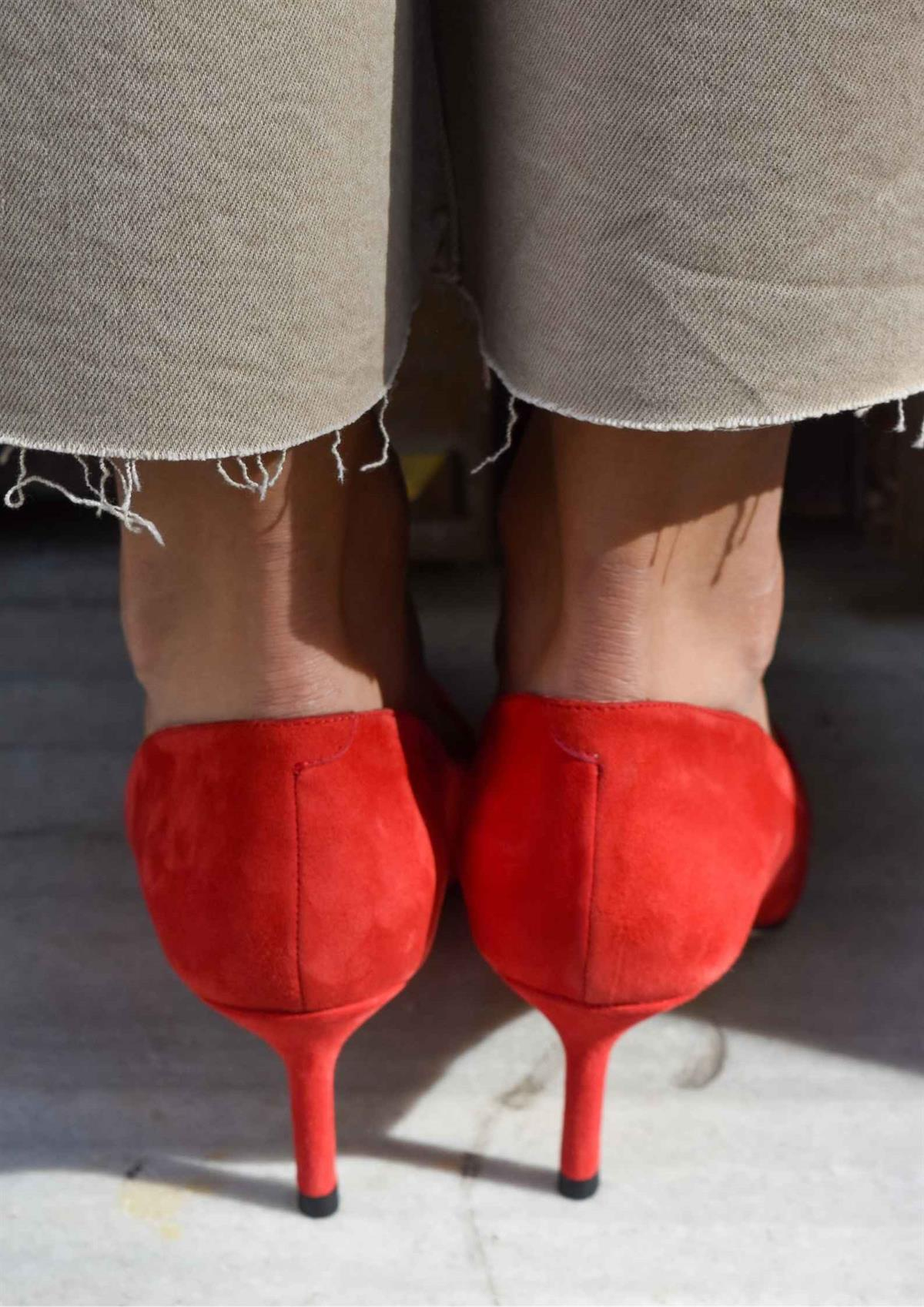 Classico Kırmızı Süet Stiletto