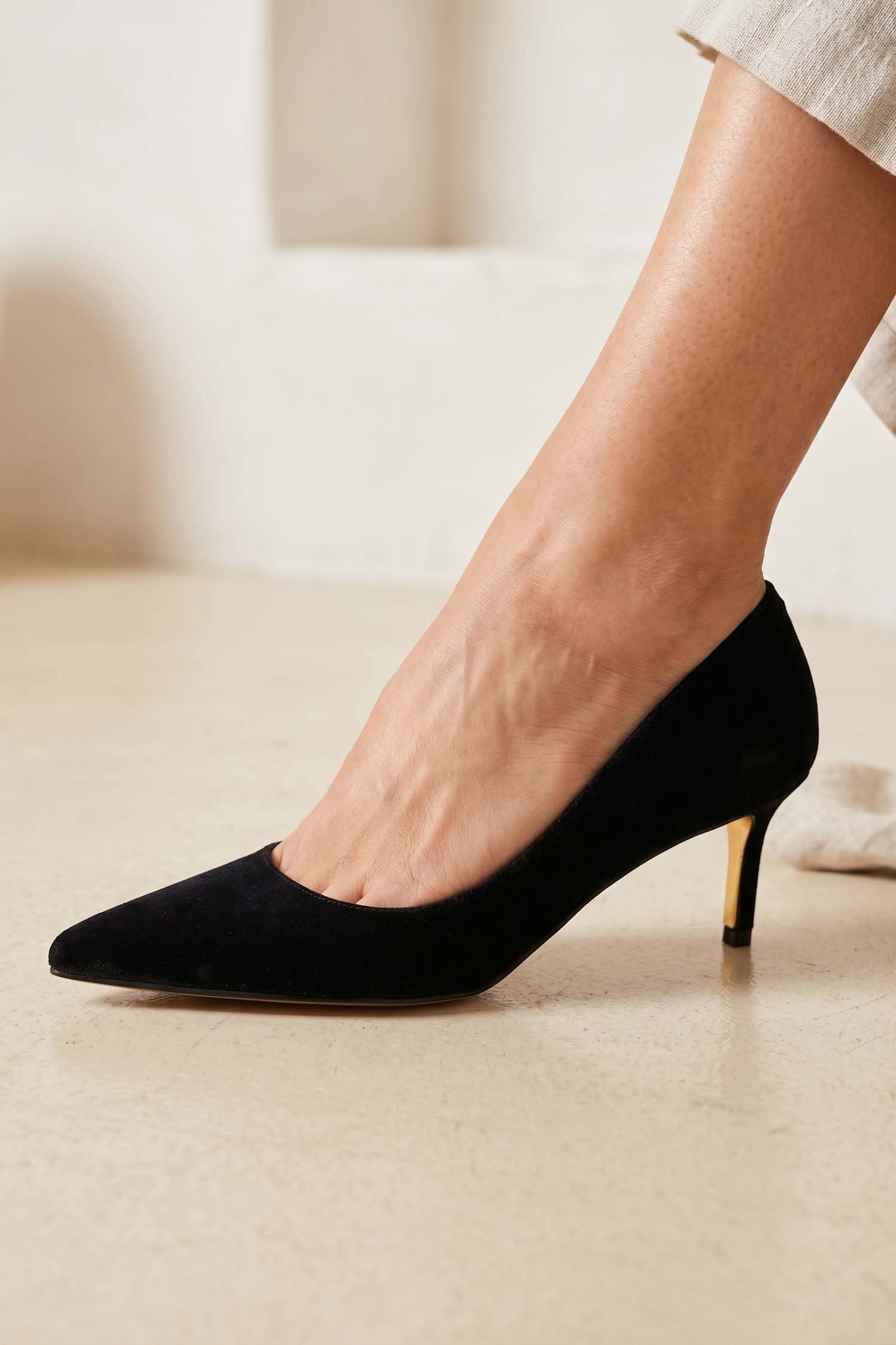 Classico Siyah Kadife Stiletto