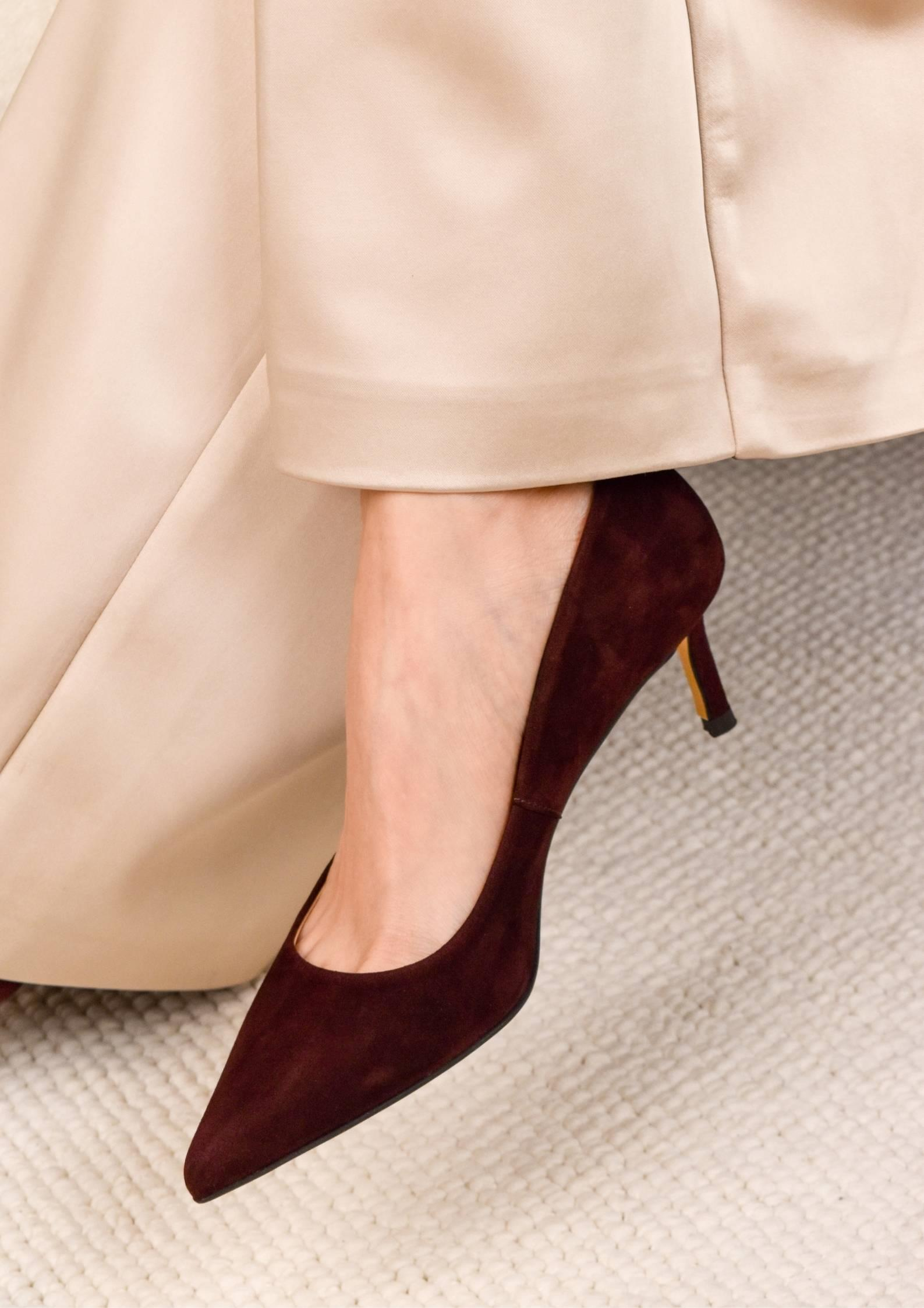 Glam Bordo Süet Stiletto
