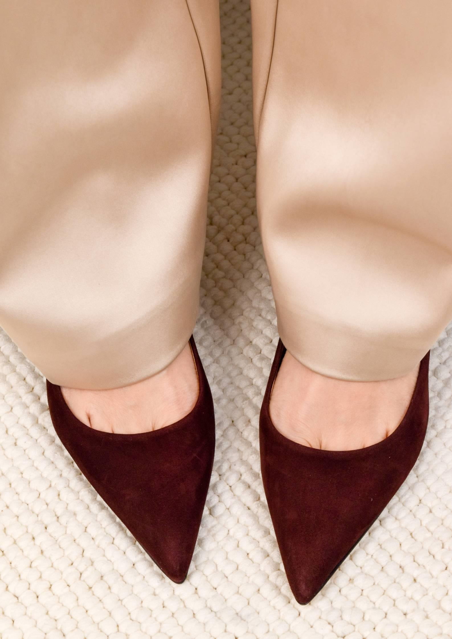 Glam Bordo Süet Stiletto