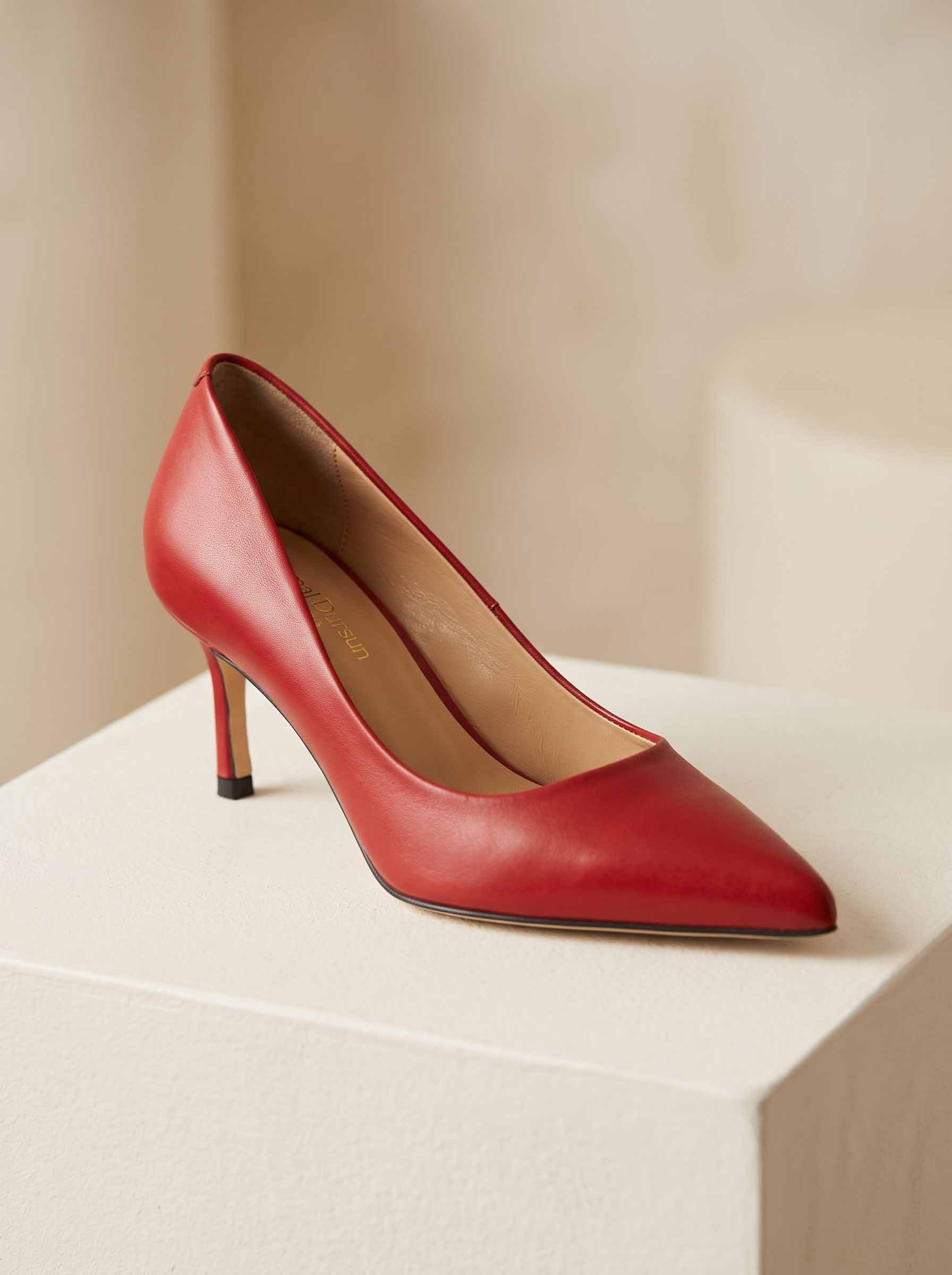 Glam Kırmızı Deri Stiletto