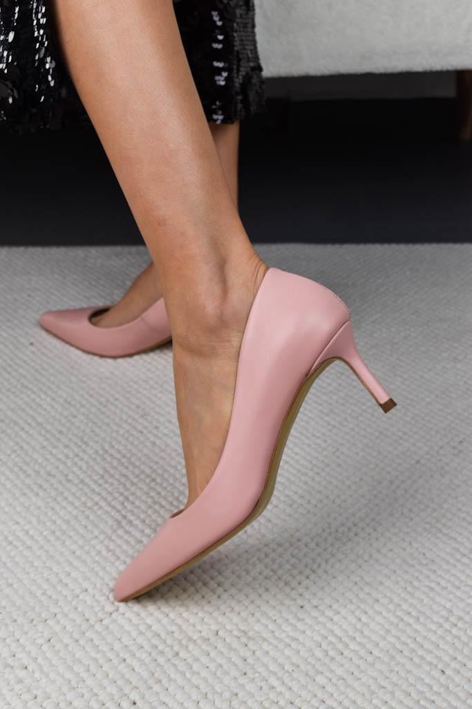 Glam Pembe Deri Stiletto