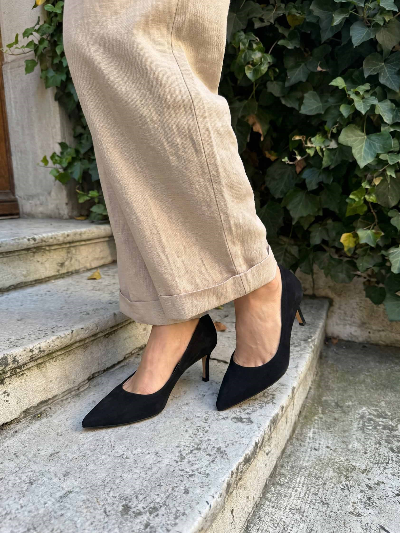 Glam Siyah Süet Stiletto