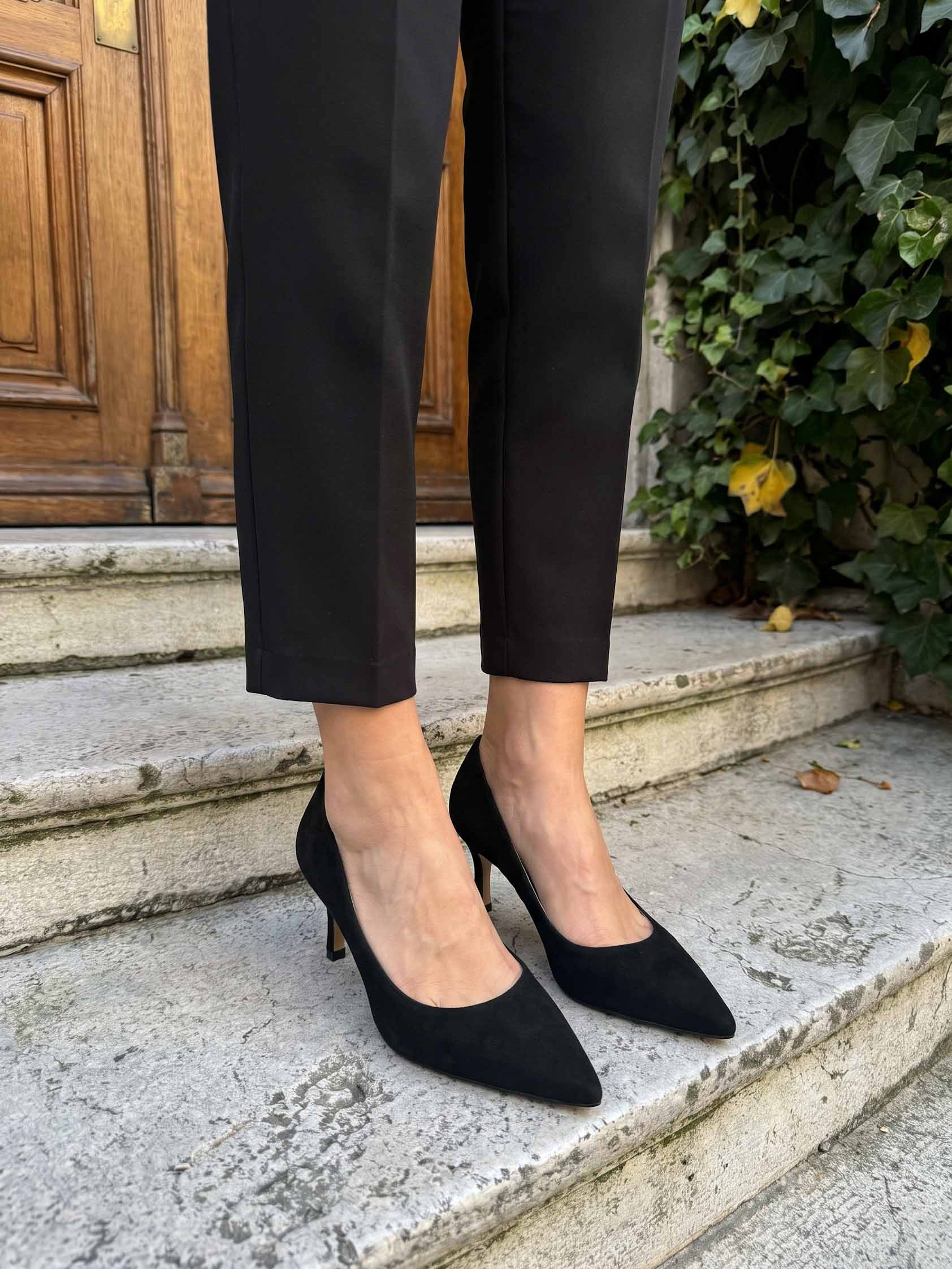 Glam Siyah Süet Stiletto