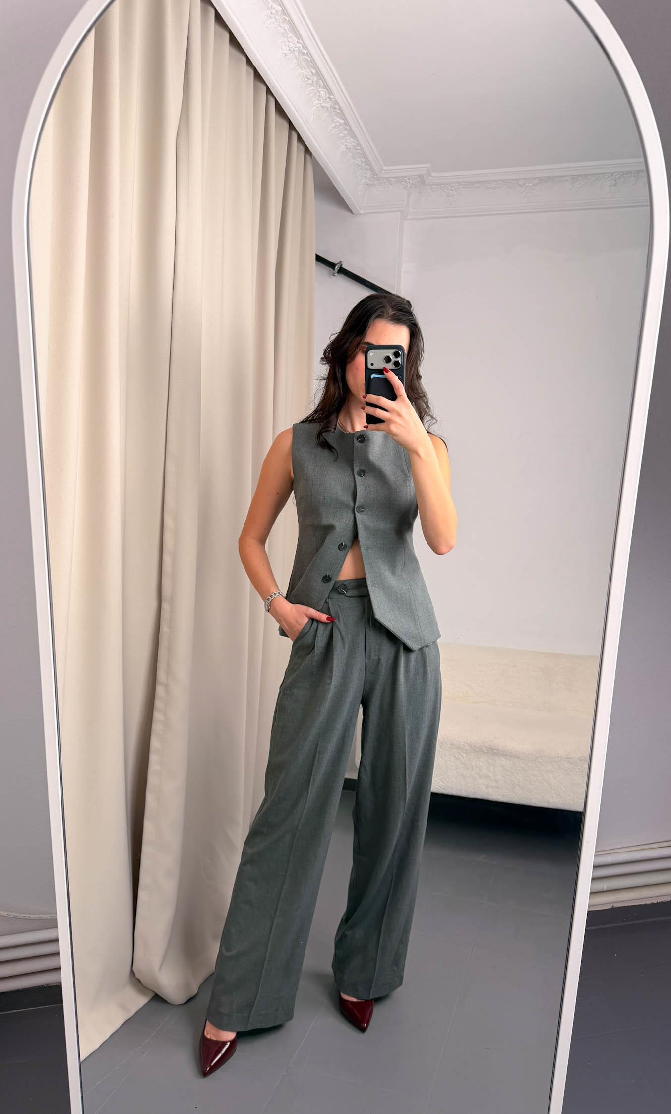 Gri Carine Kadın Yelek