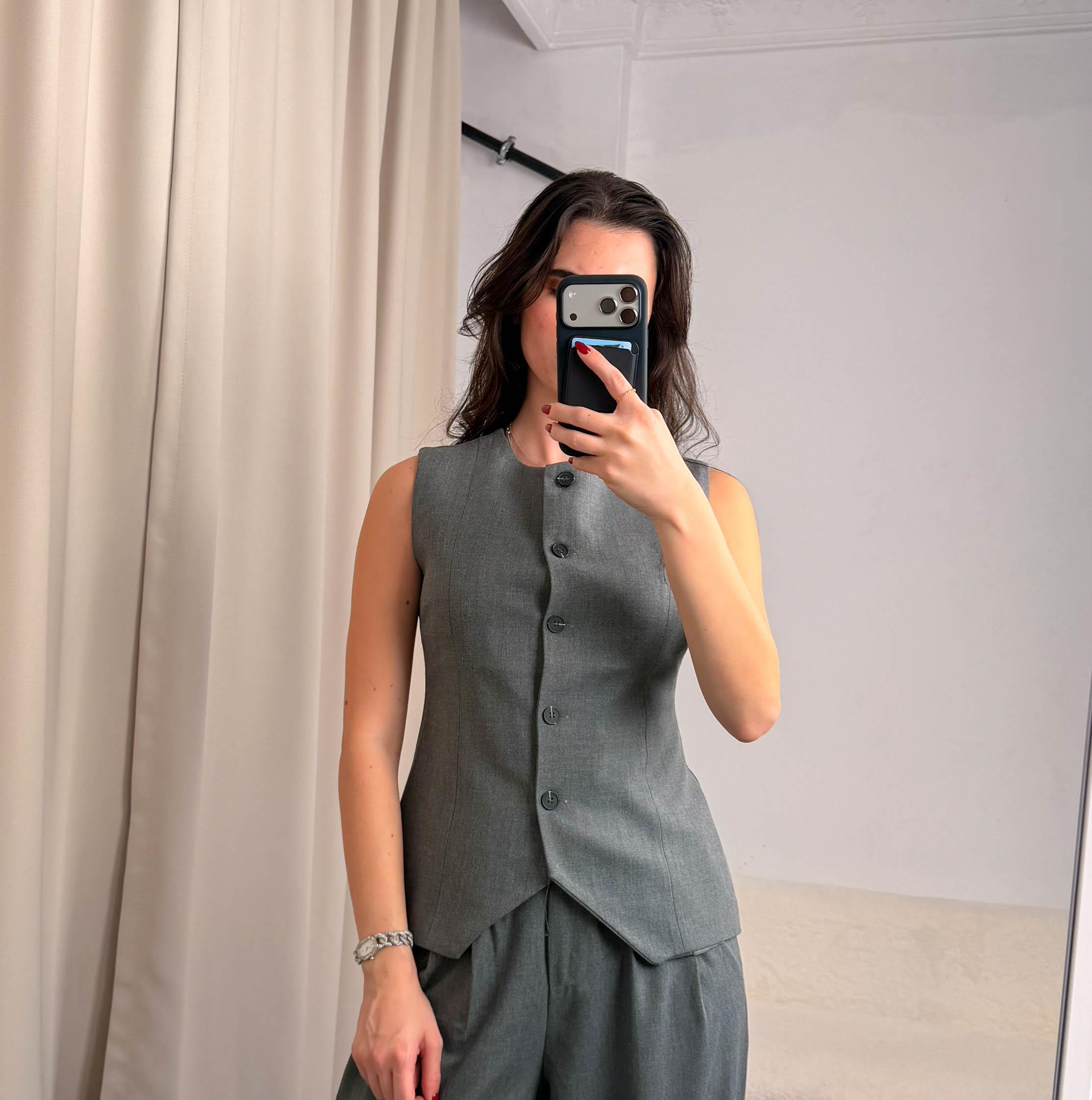 Gri Carine Kadın Yelek