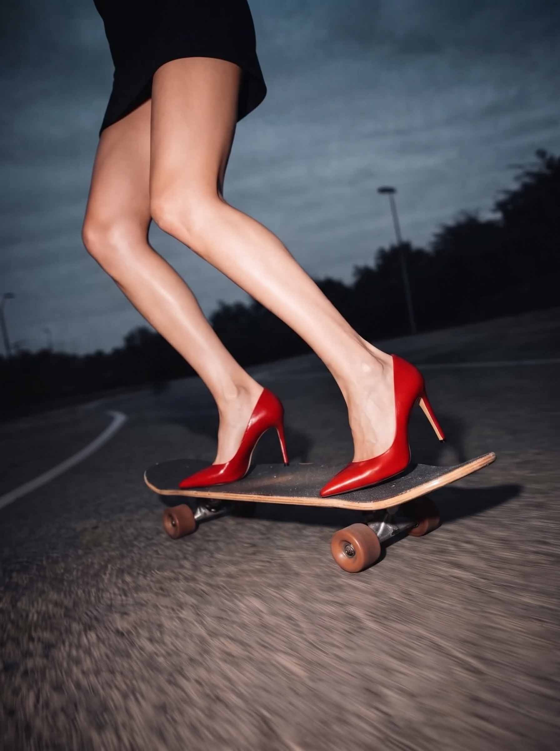 Icon Kırmızı Deri Stiletto