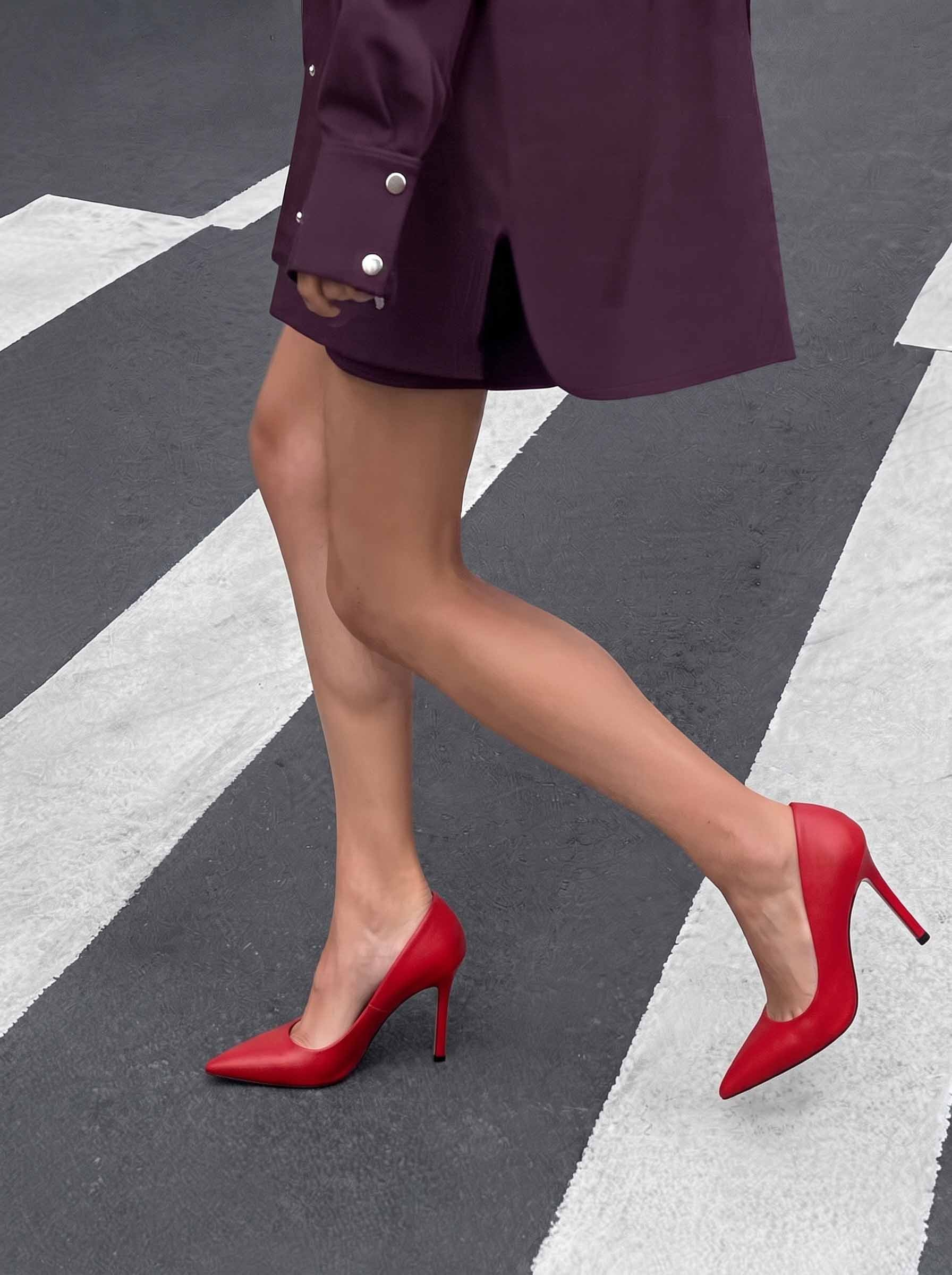 Icon Kırmızı Deri Stiletto