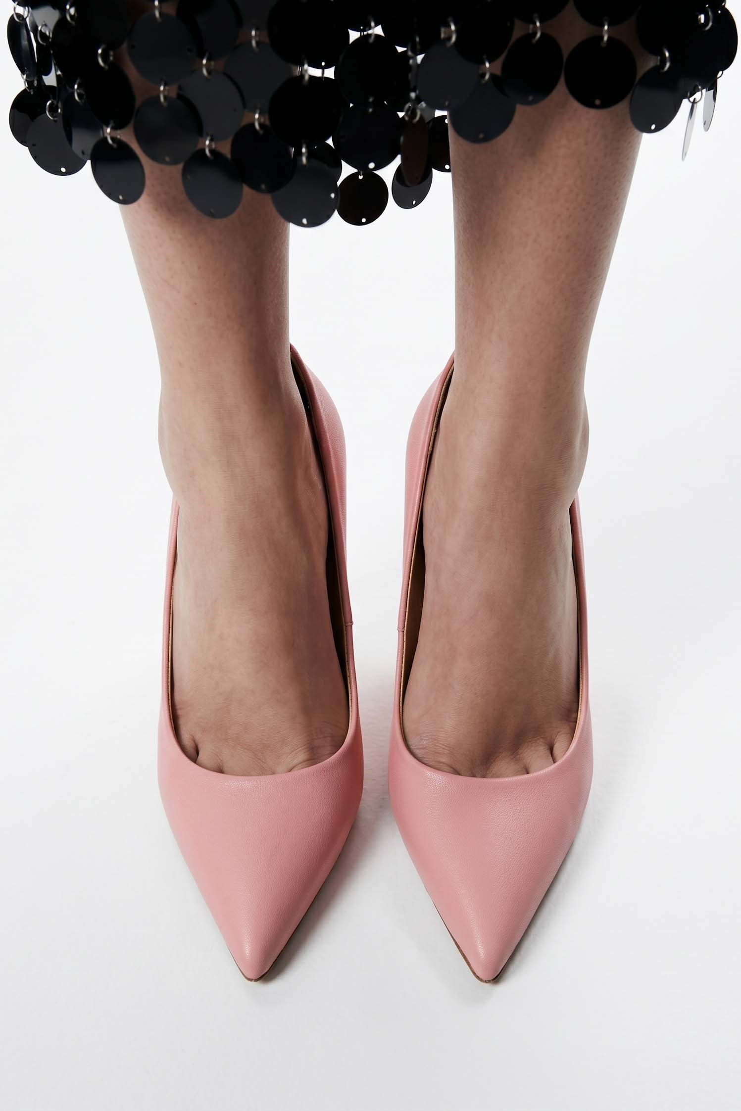 Icon Pembe Deri Stiletto