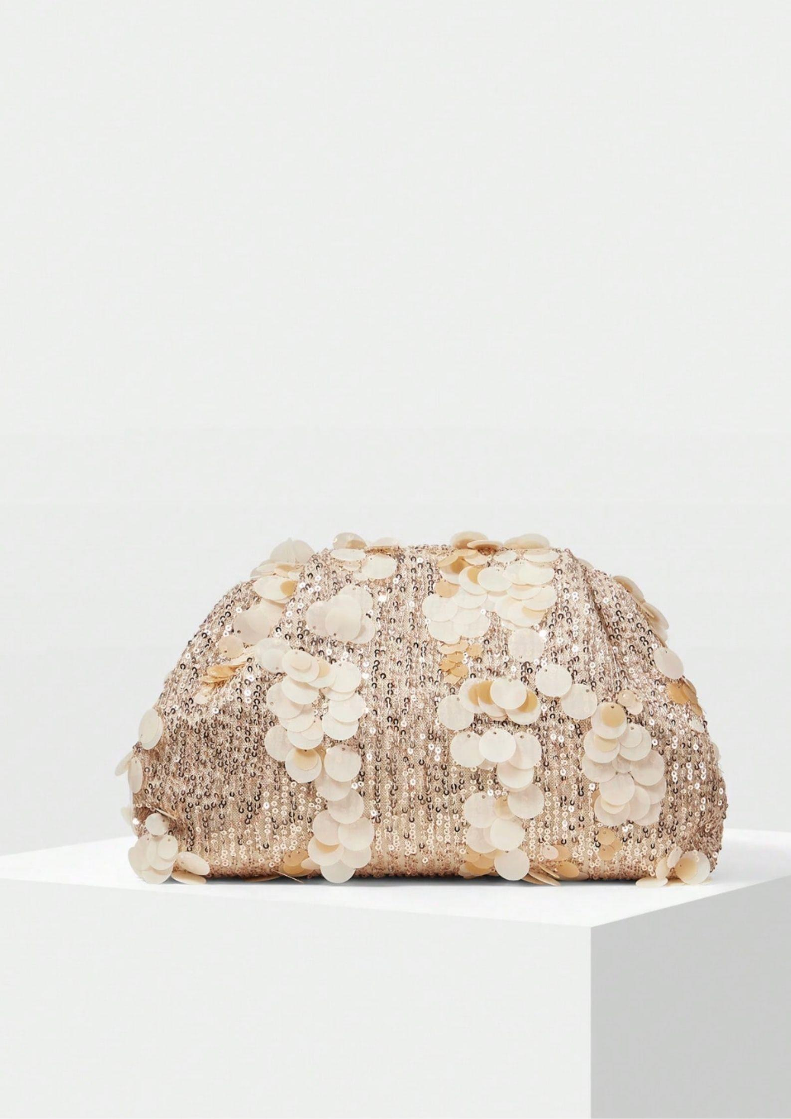 Kadın Pudra Pullu El Çantası