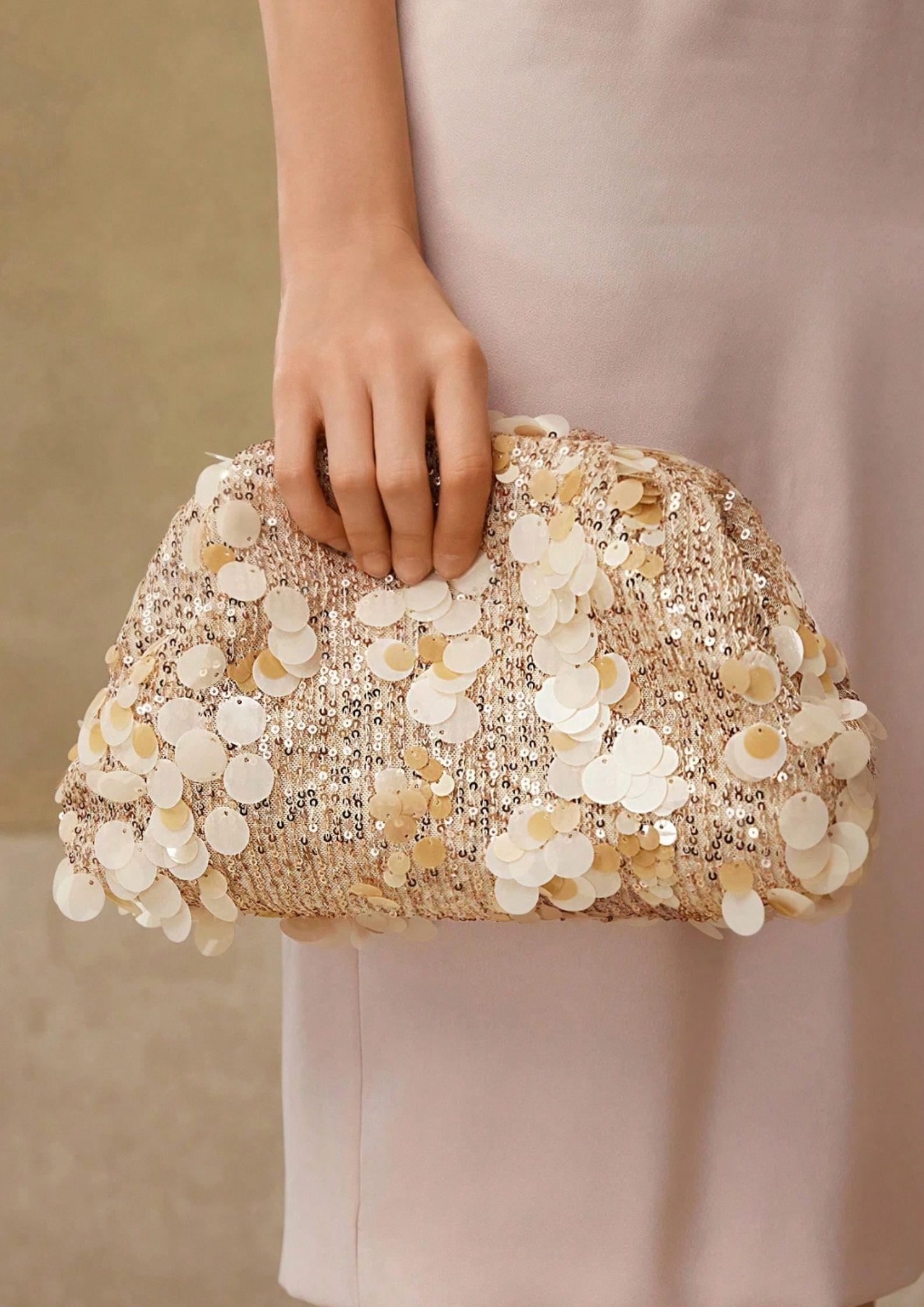 Kadın Pudra Pullu El Çantası