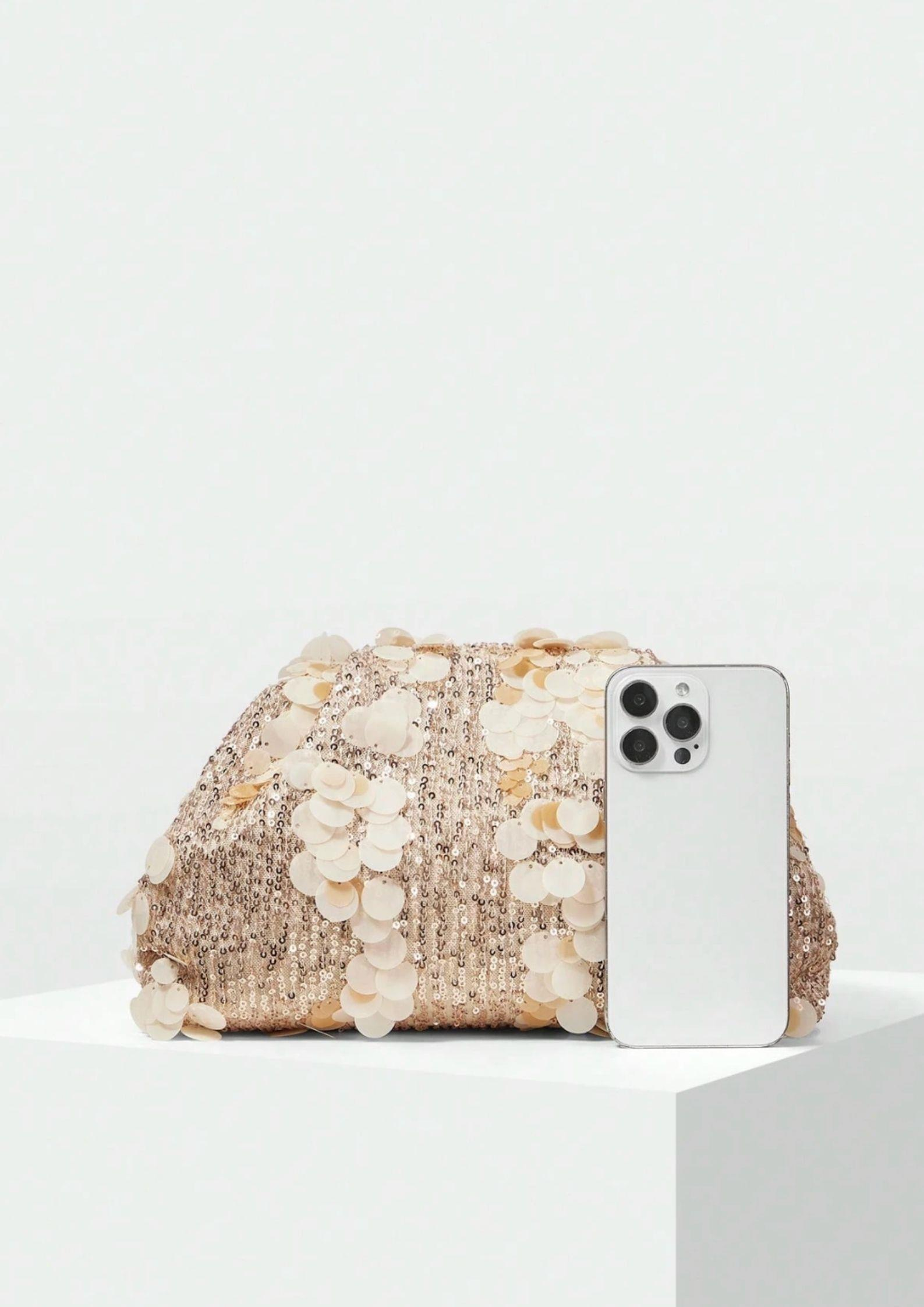 Kadın Pudra Pullu El Çantası