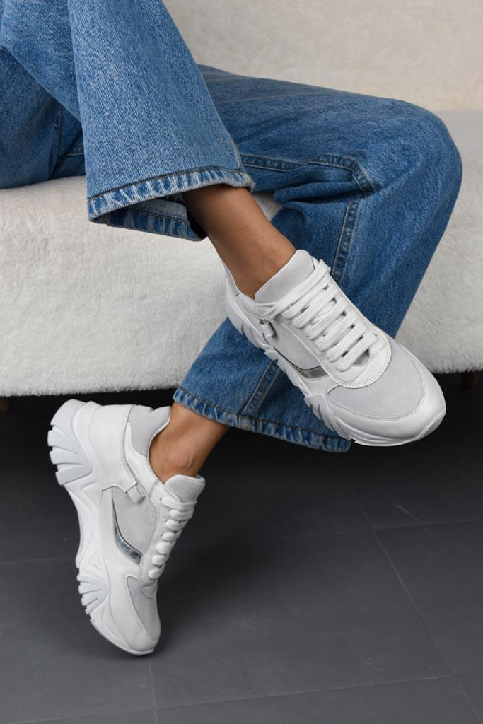 Lotus Beyaz Deri Kadın Sneaker